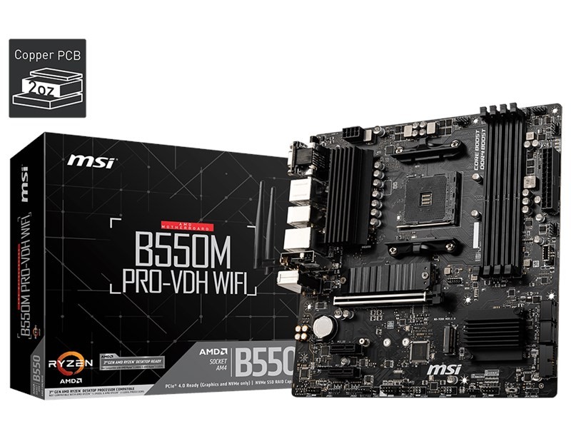 MSI B550M Pro Vdh Wifi AM4 Ryzen DDR4 Vga Hdmi Dp