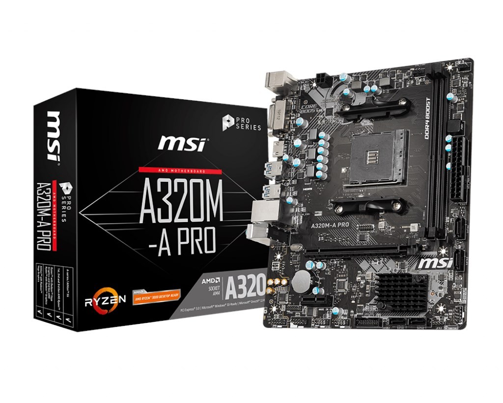 MSI A320M-A Pro AM4 Ryzen DDR4 Dvi Hdmi