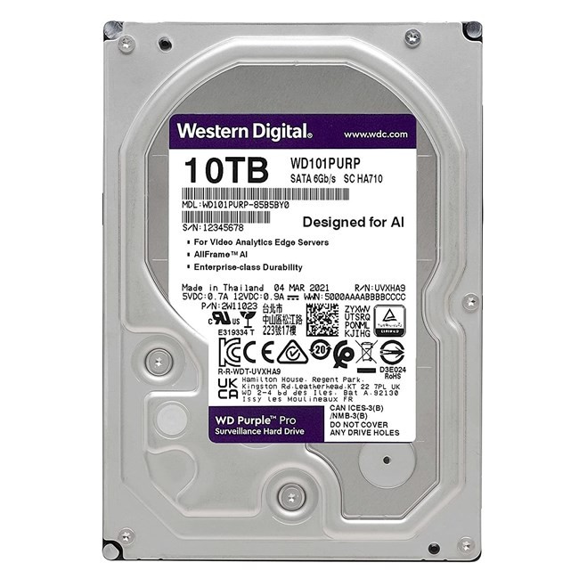 WD Purple Pro 10TB 7200Rpm 256MB -WD101PURP