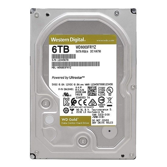 WD 6TB Gold 3.5'' 7200Rpm 256MB Sata3 WD6003FRYZ