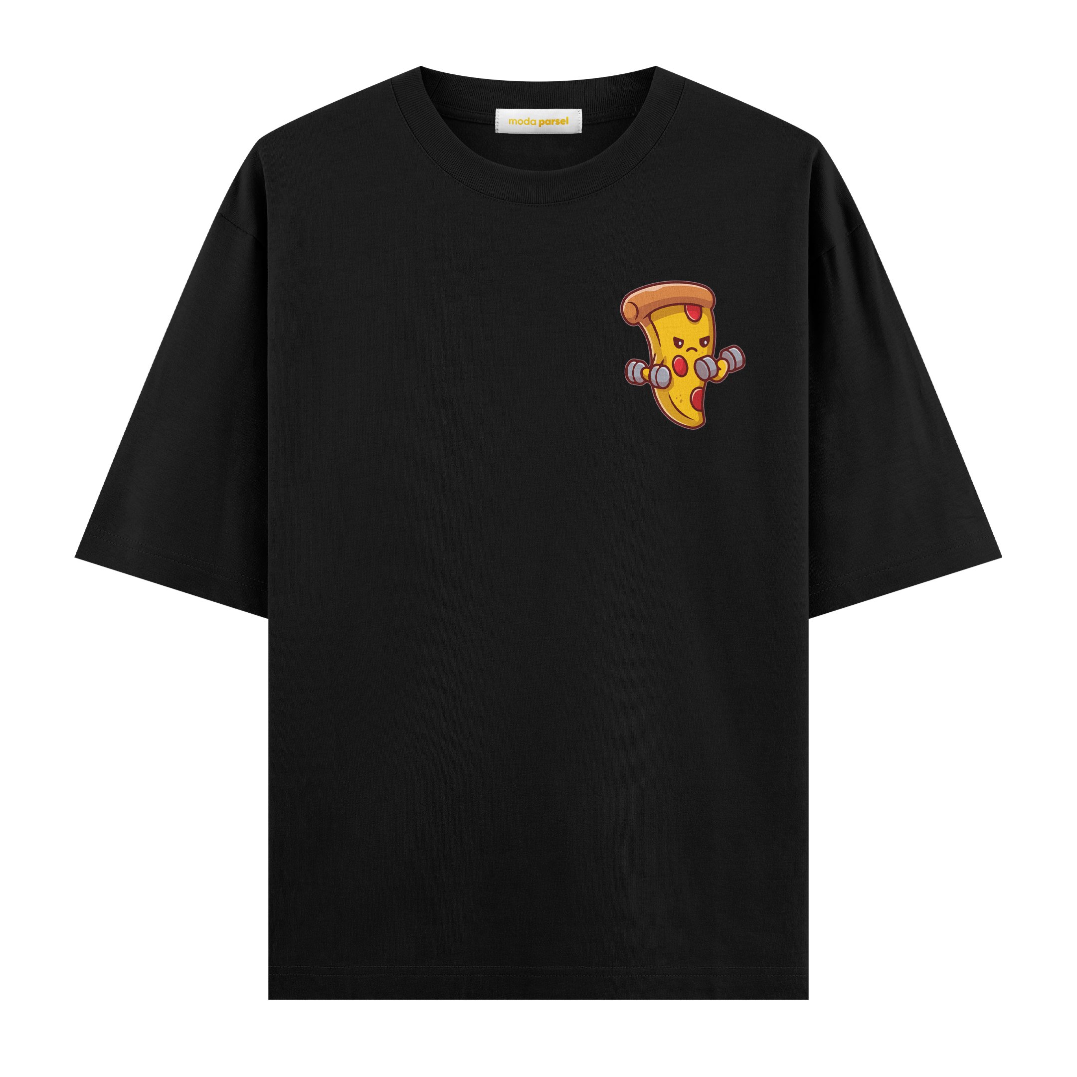 Pizza Workout - Oversize T-shirt - Siyah