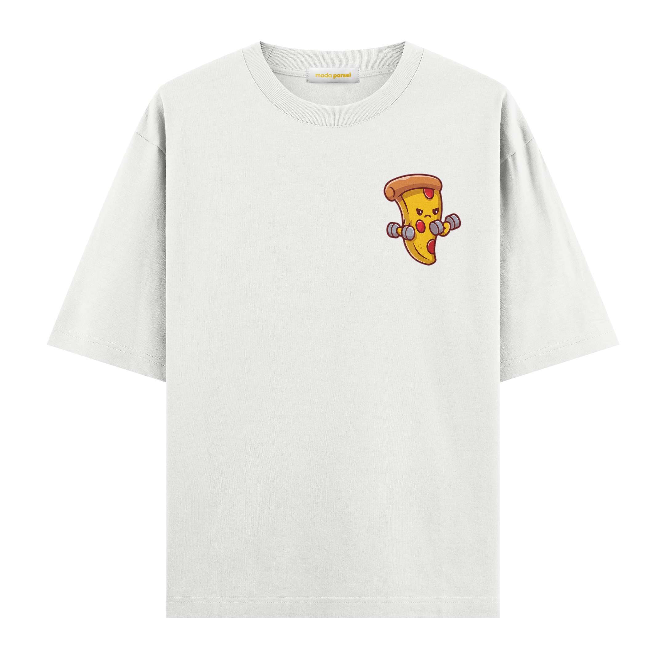 Pizza Workout - Oversize T-shirt - Beyaz