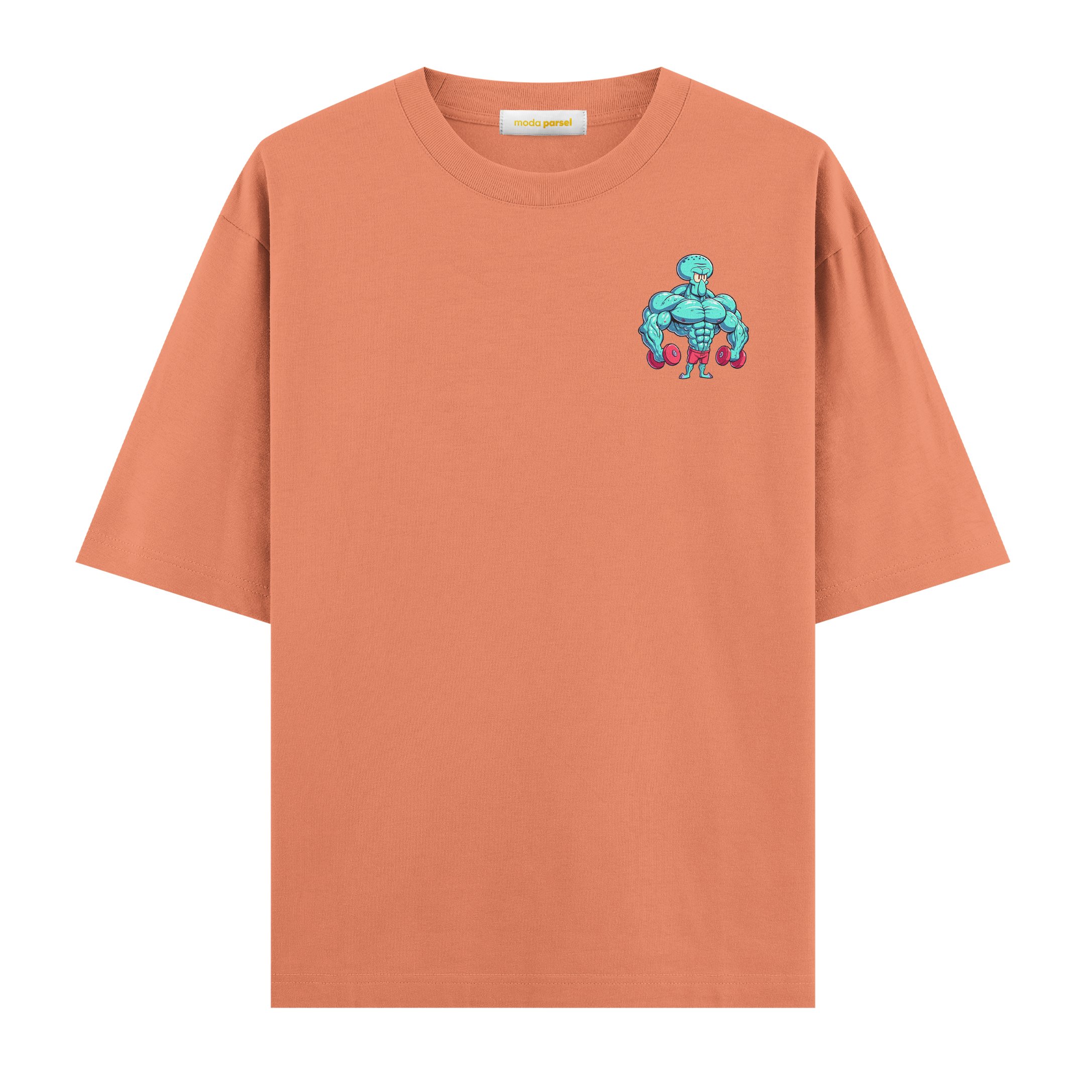 Squidward Dokunaç Fitness - Oversize T-shirt - Somon