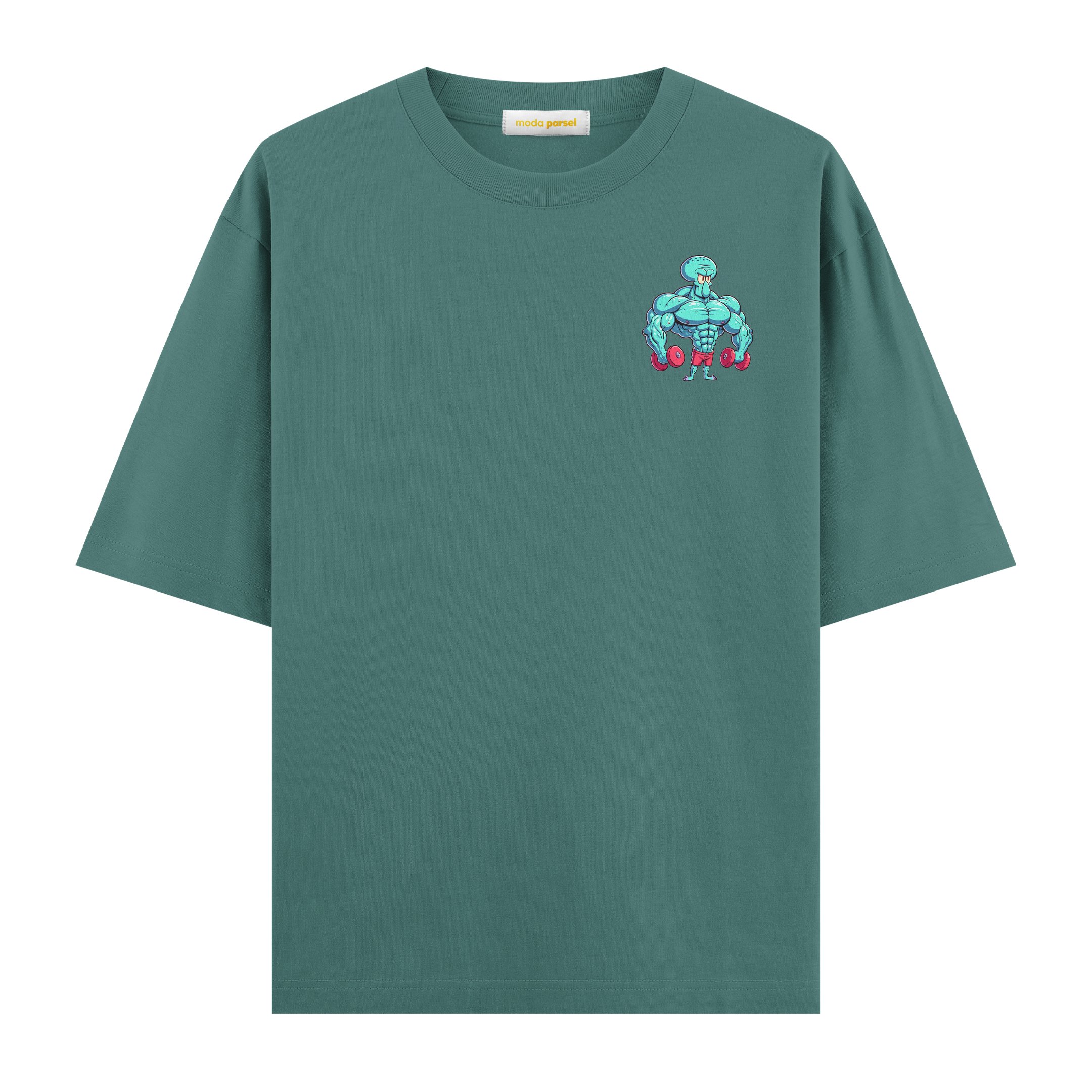 Squidward Dokunaç Fitness - Oversize T-shirt - Yeşil