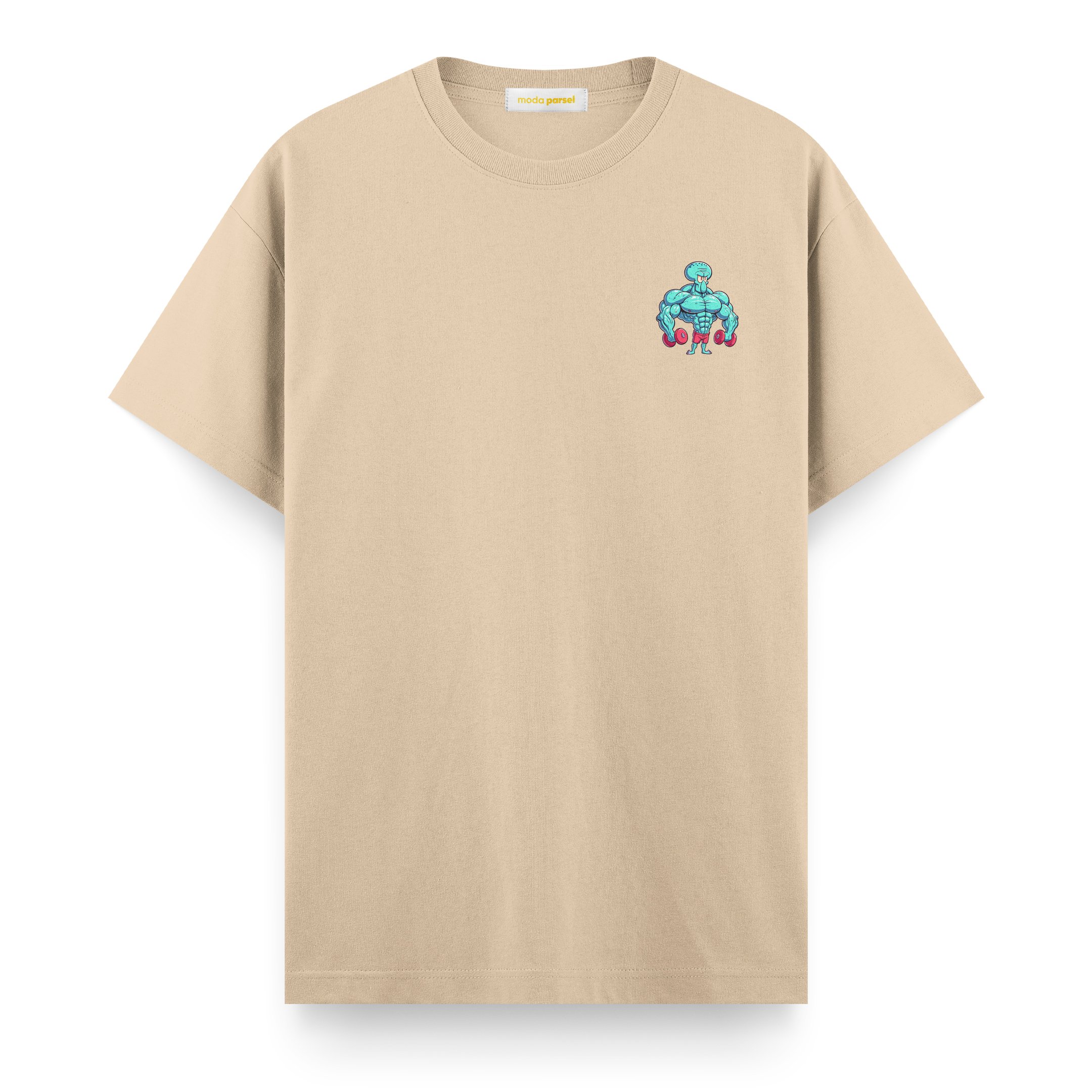 Squidward Dokunaç Fitness - Regular T-shirt - Krem