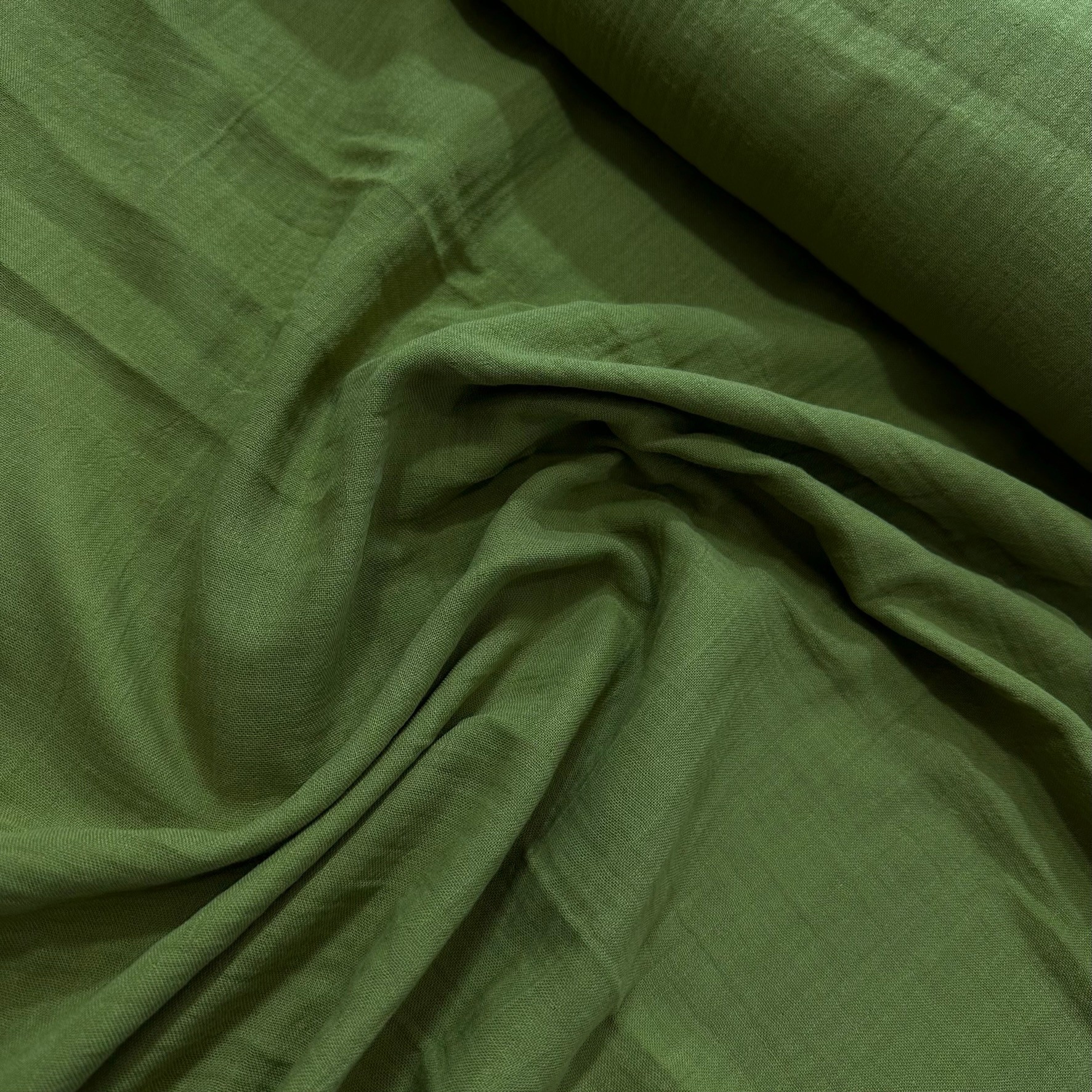Bürümcük Müslin Bezi Kumaş - Ceviz Yeşili