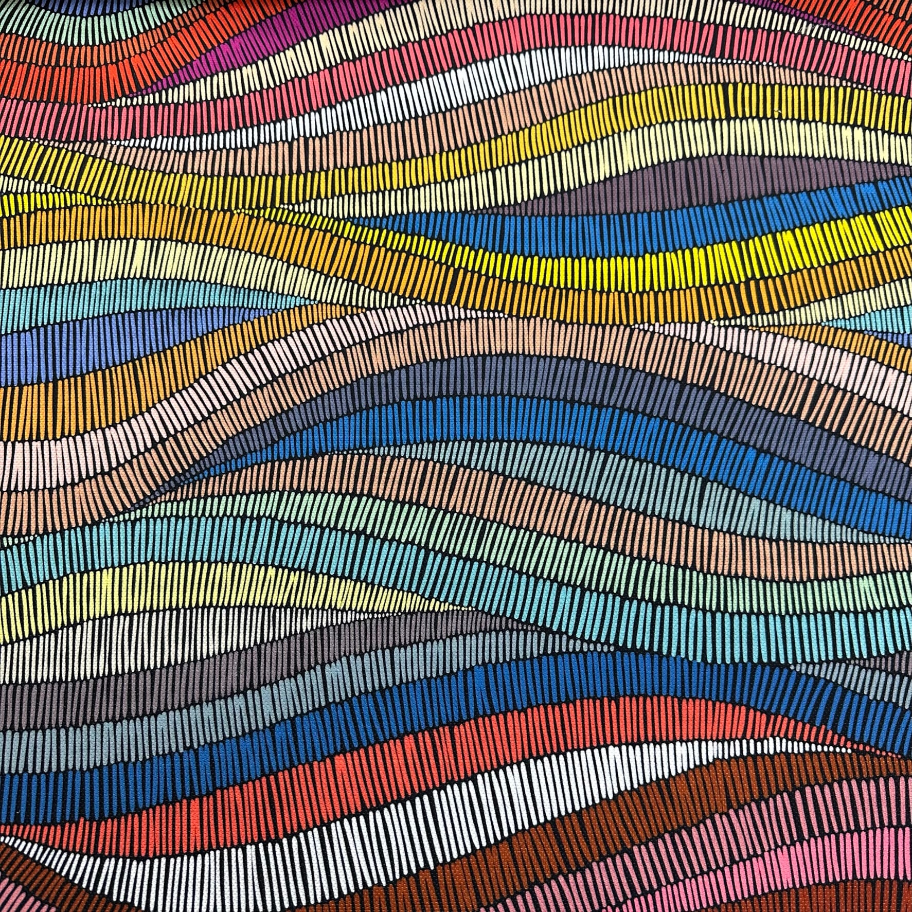 Colorful Waves Dijital Baskı Kumaş