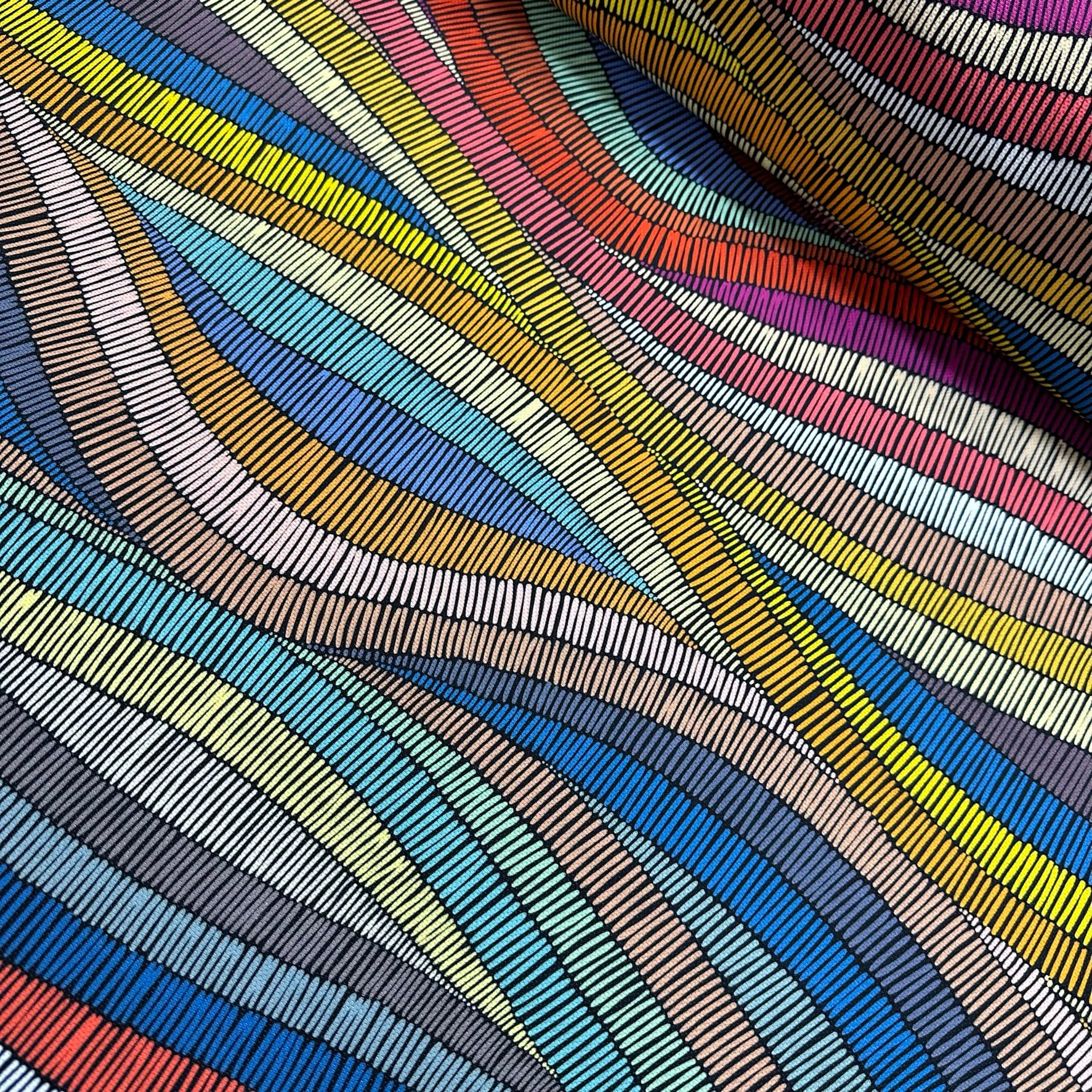 Colorful Waves Dijital Baskı Kumaş