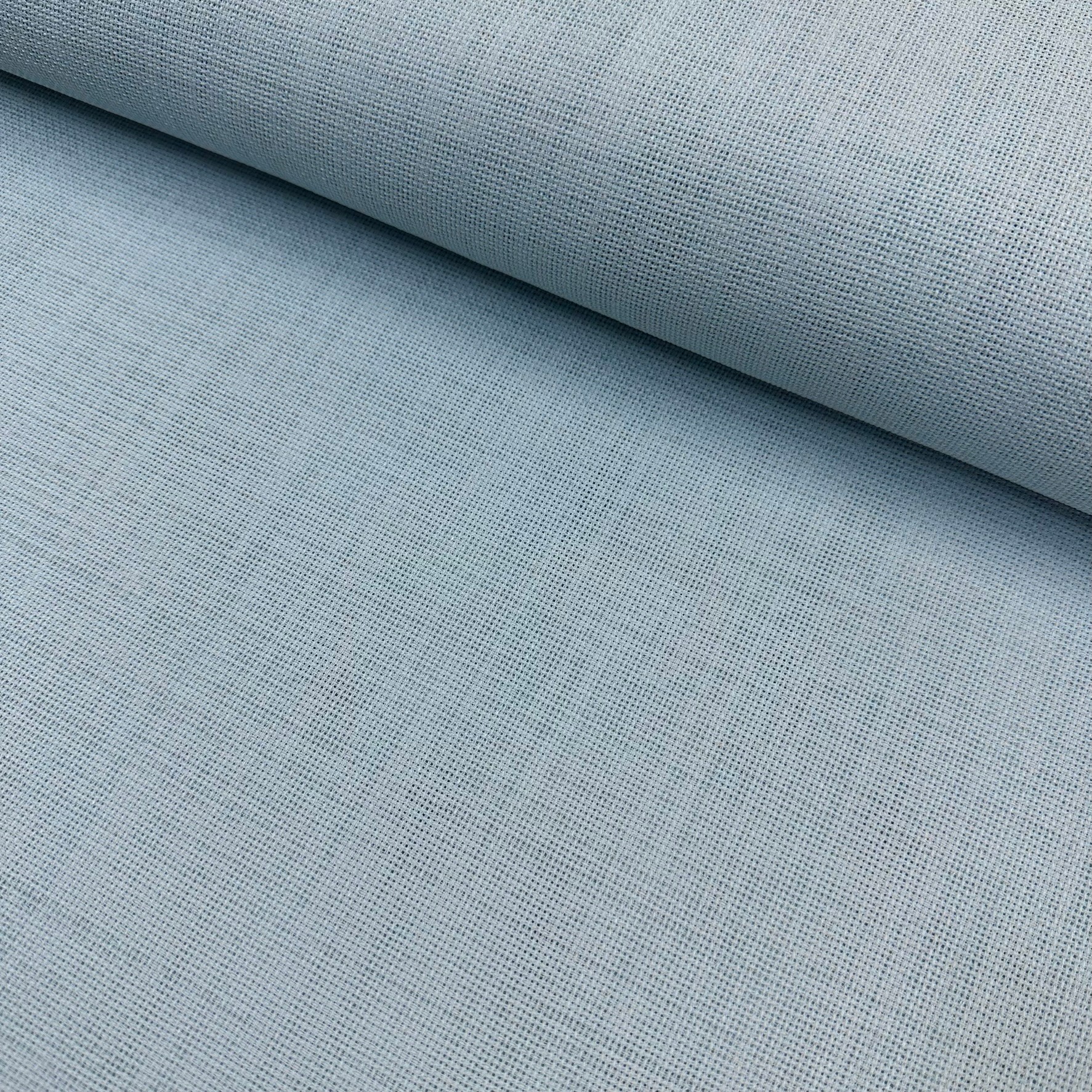 Düz Renk Linen Keten Kumaş - Bebe Mavi
