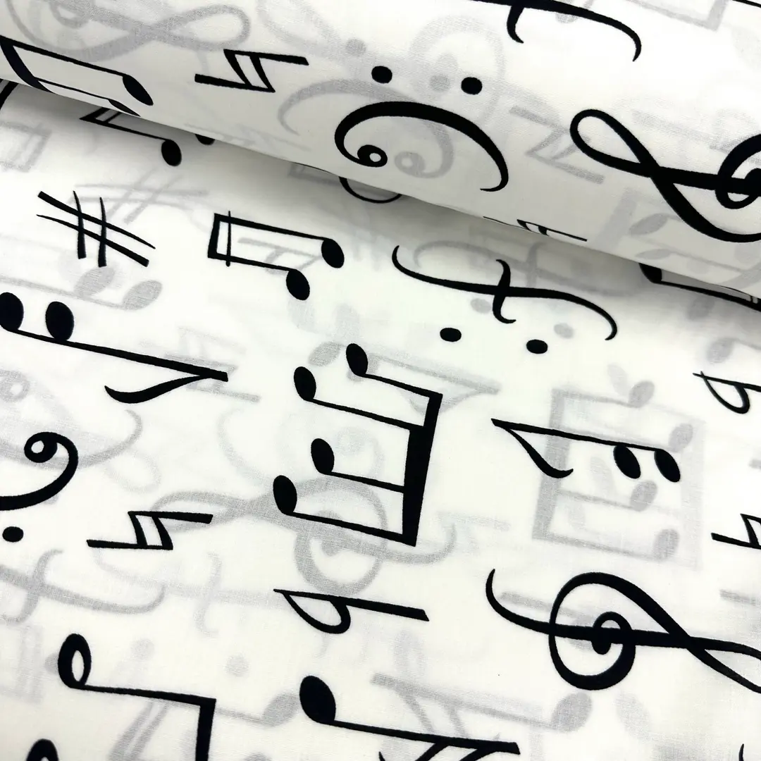 Notalar Rasmlar Notalar Poplin Kumaş | Kumas.com
