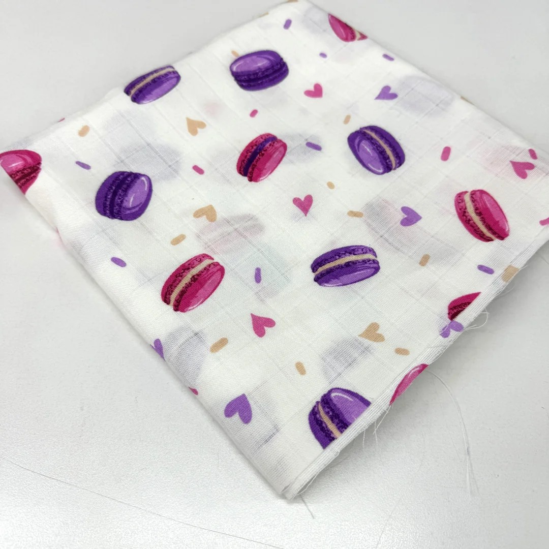 Mor Makaron 100*160 cm Parça Müslin Kumaş