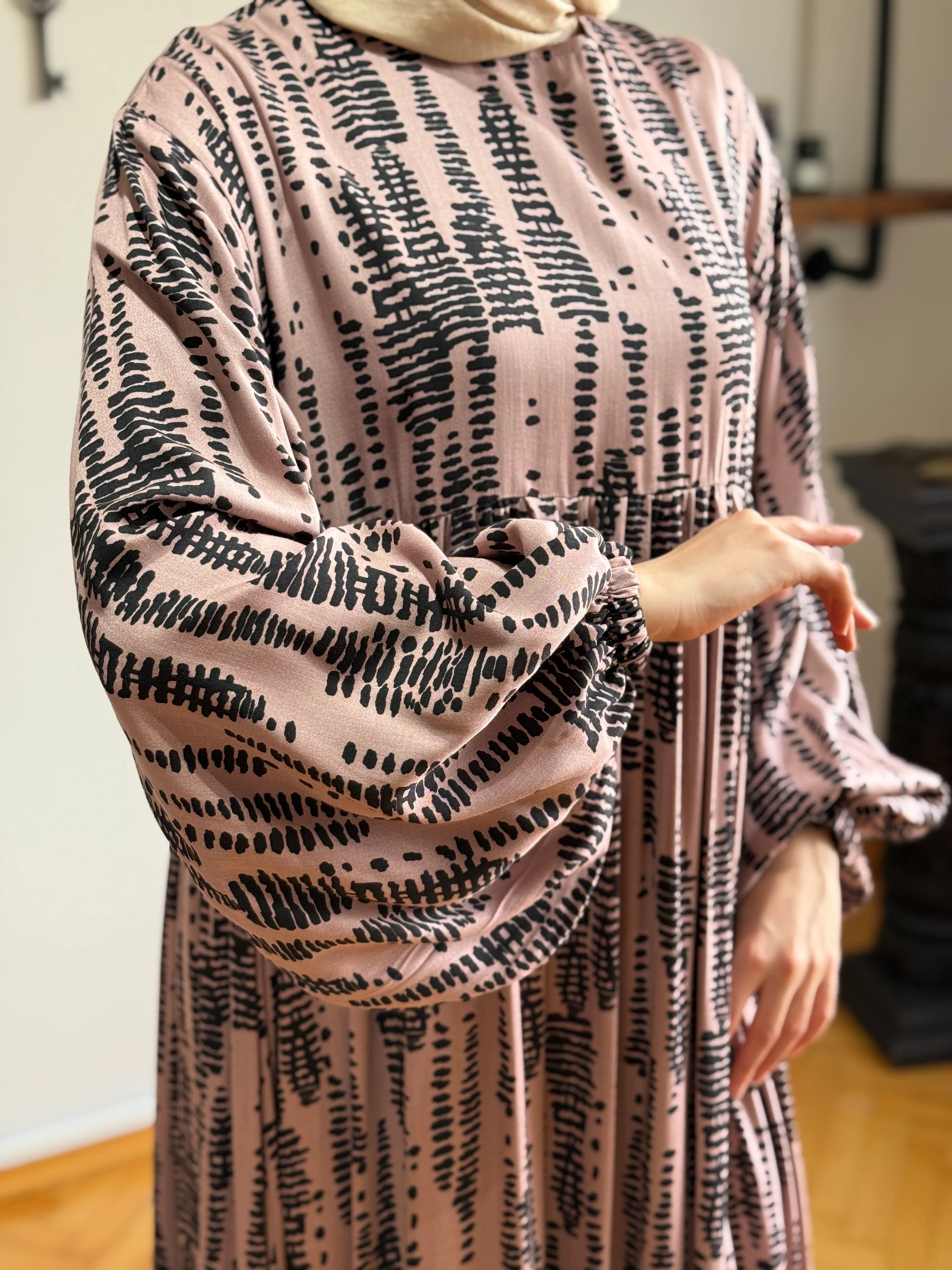 Balon Kol Robalı Pamuk Elbise1915 NAVRA | FENDEL