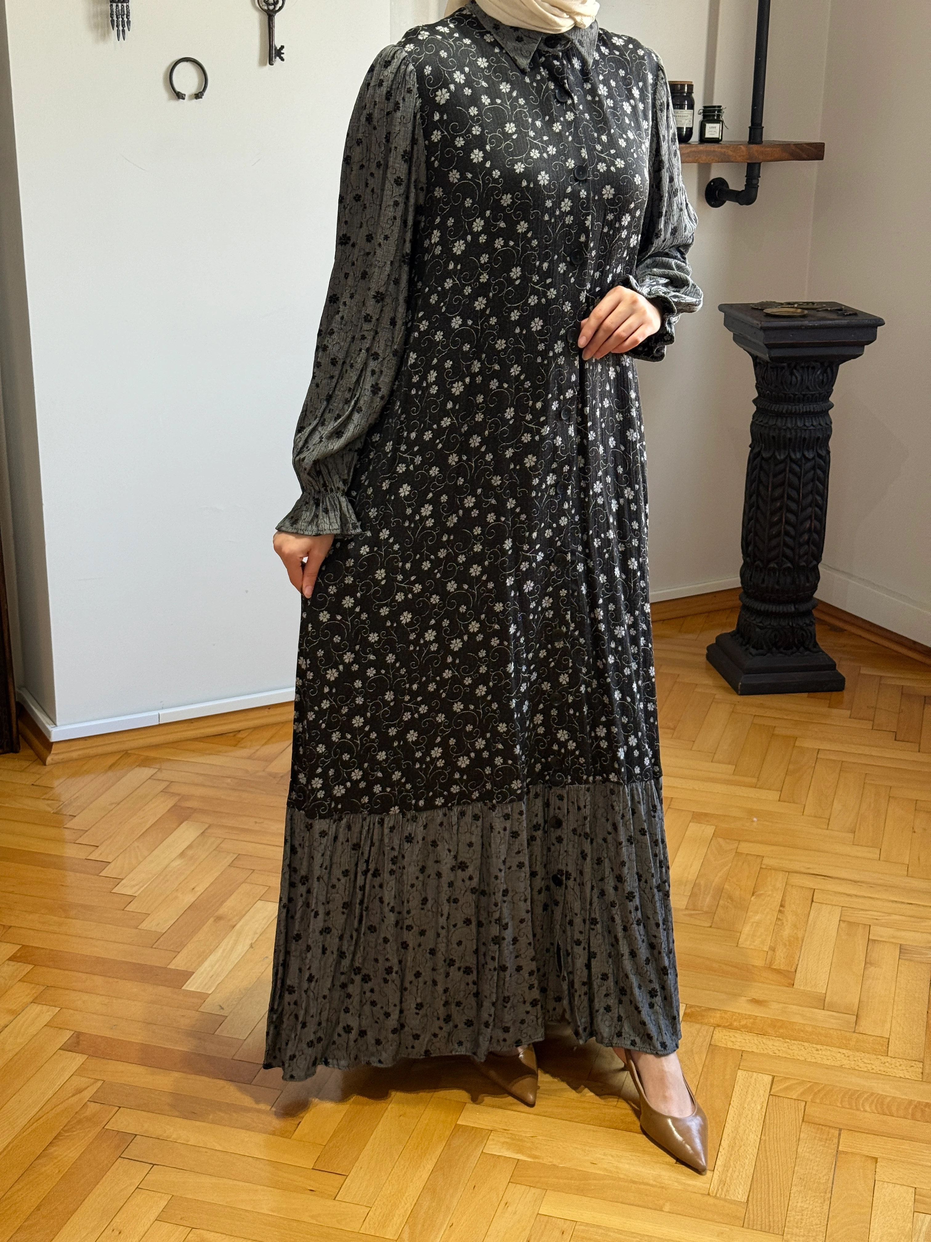 Etek Büzgülü Pamuk Gömlek Elbise 1475 NAVRA | FENDEL