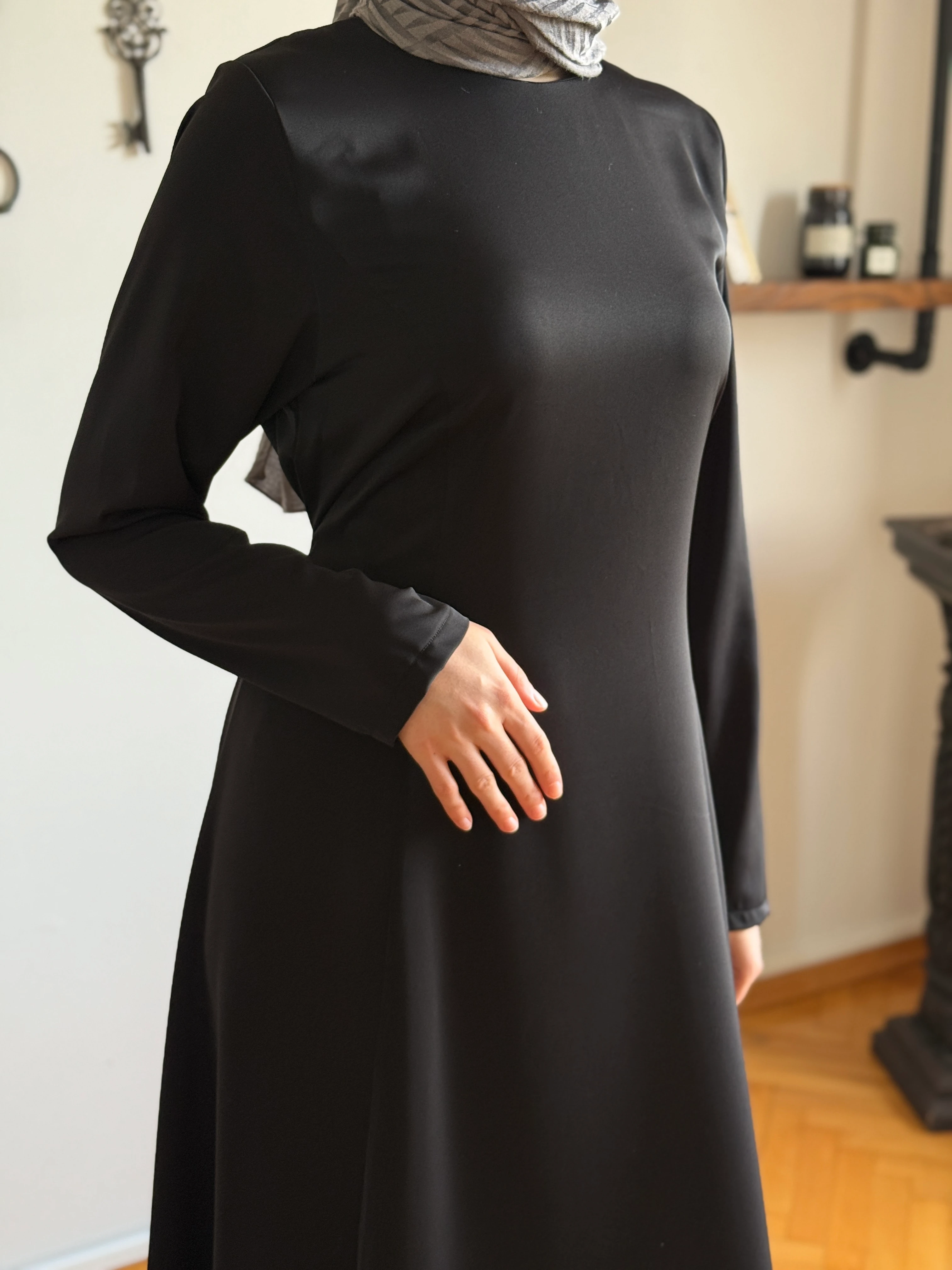 Pelerinli Bel Bağlamalı Elbise 1002 NAVRA | FENDEL