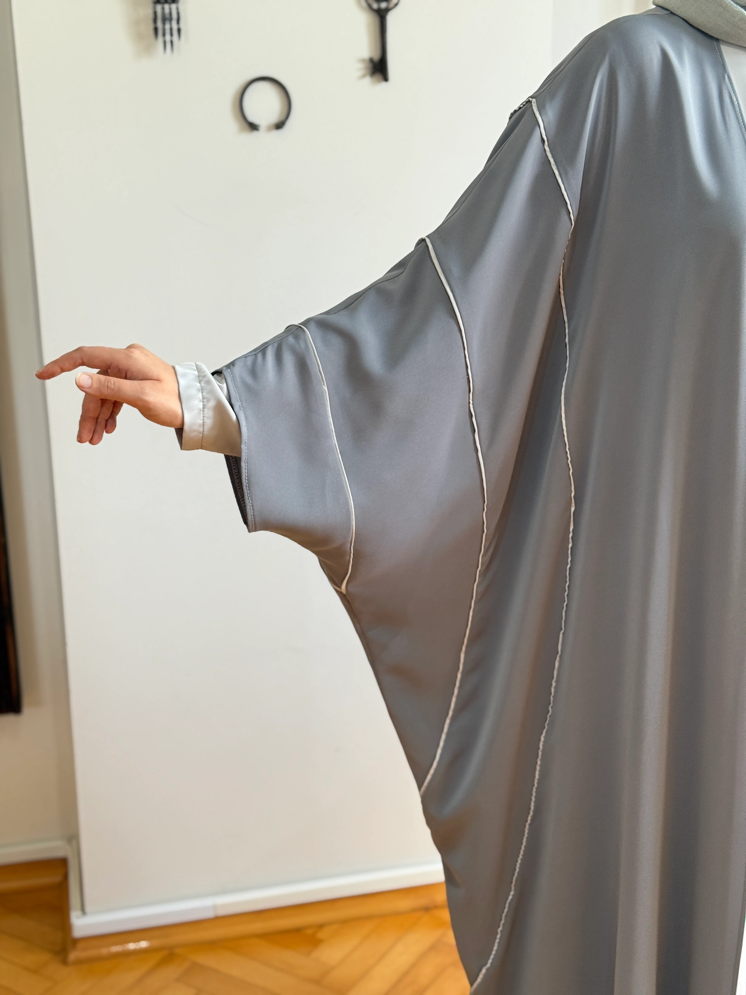 Biyeli Abaya Takım 5081 NAVRA | FENDEL - gri