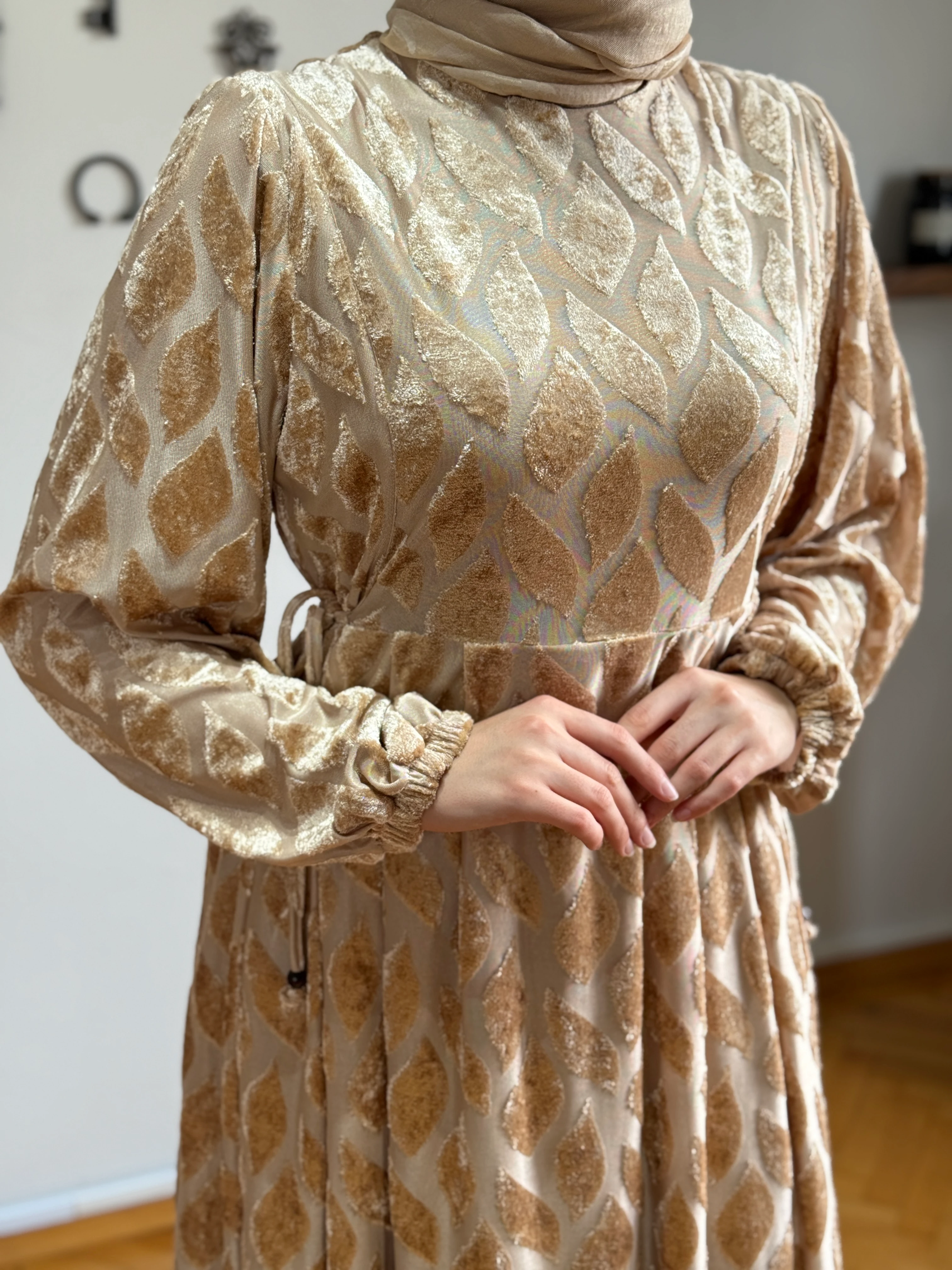 Yakma Kadife Astarlı Elbise 2301 NAVRA | FENDEL