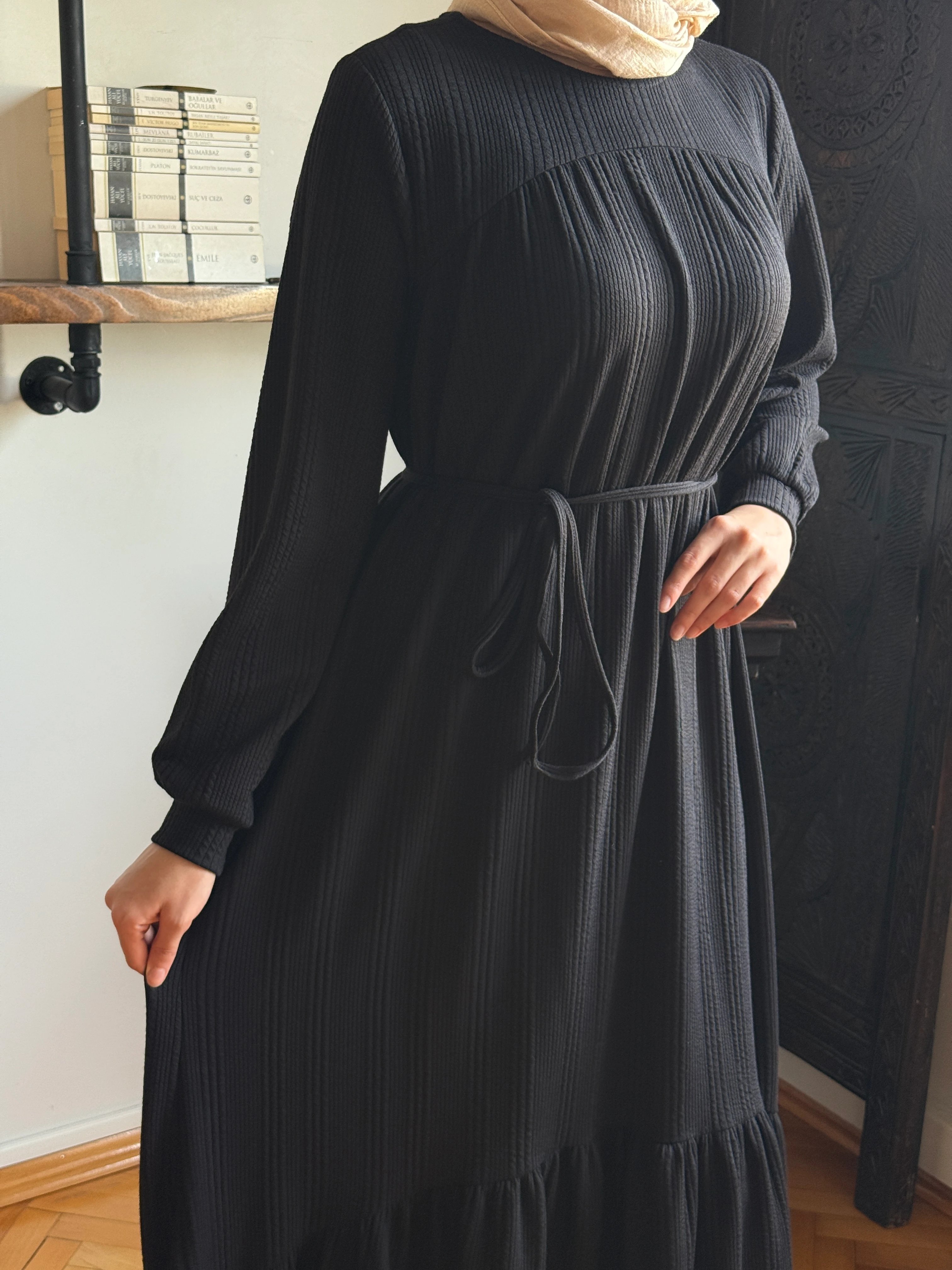 Roba ve Etek Büzgülü Örme Elbise 2419 NAVRA | FENDEL