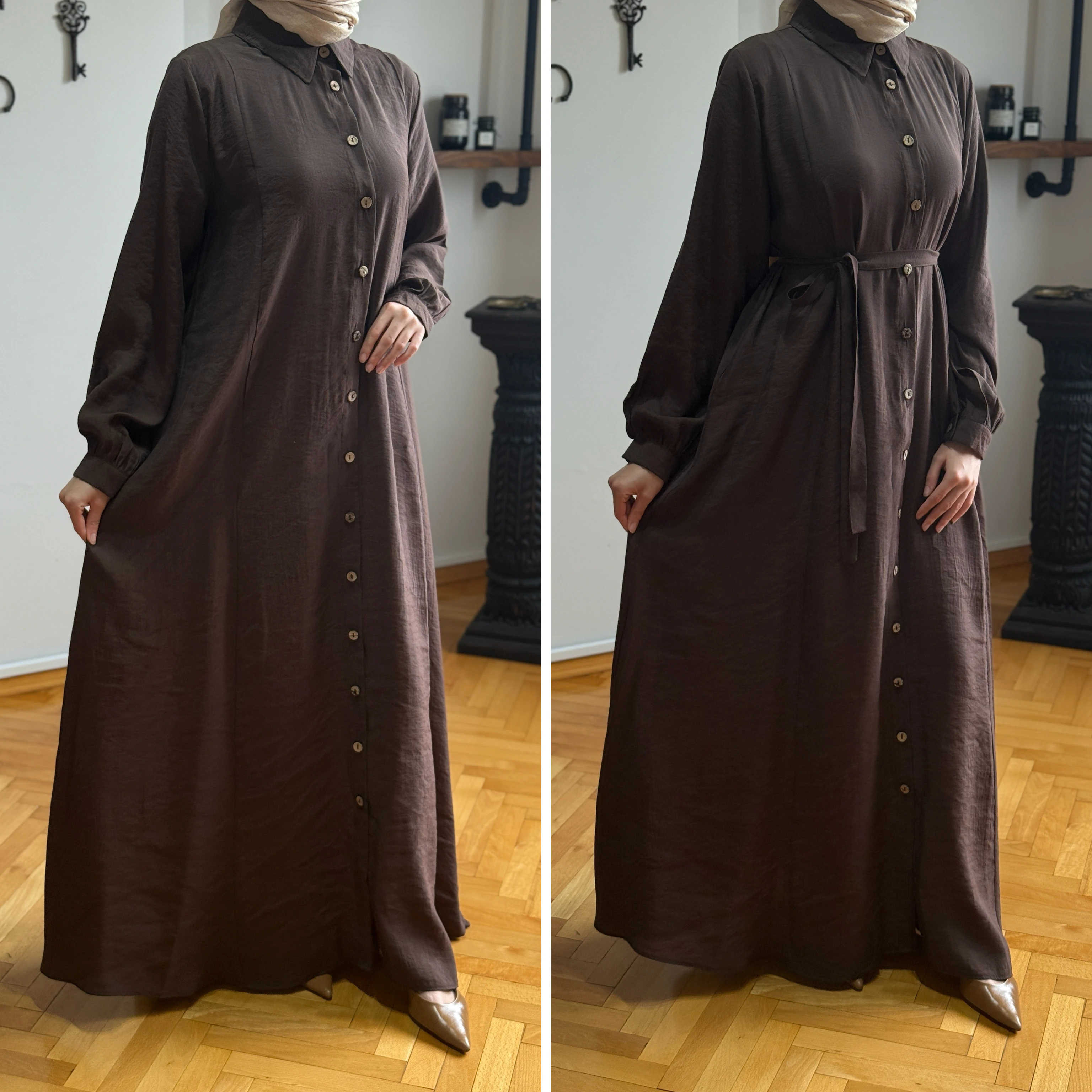 Kuplu Boy Düğmeli Cupra Ferace 1008 NAVRA | FENDEL - kahverengi