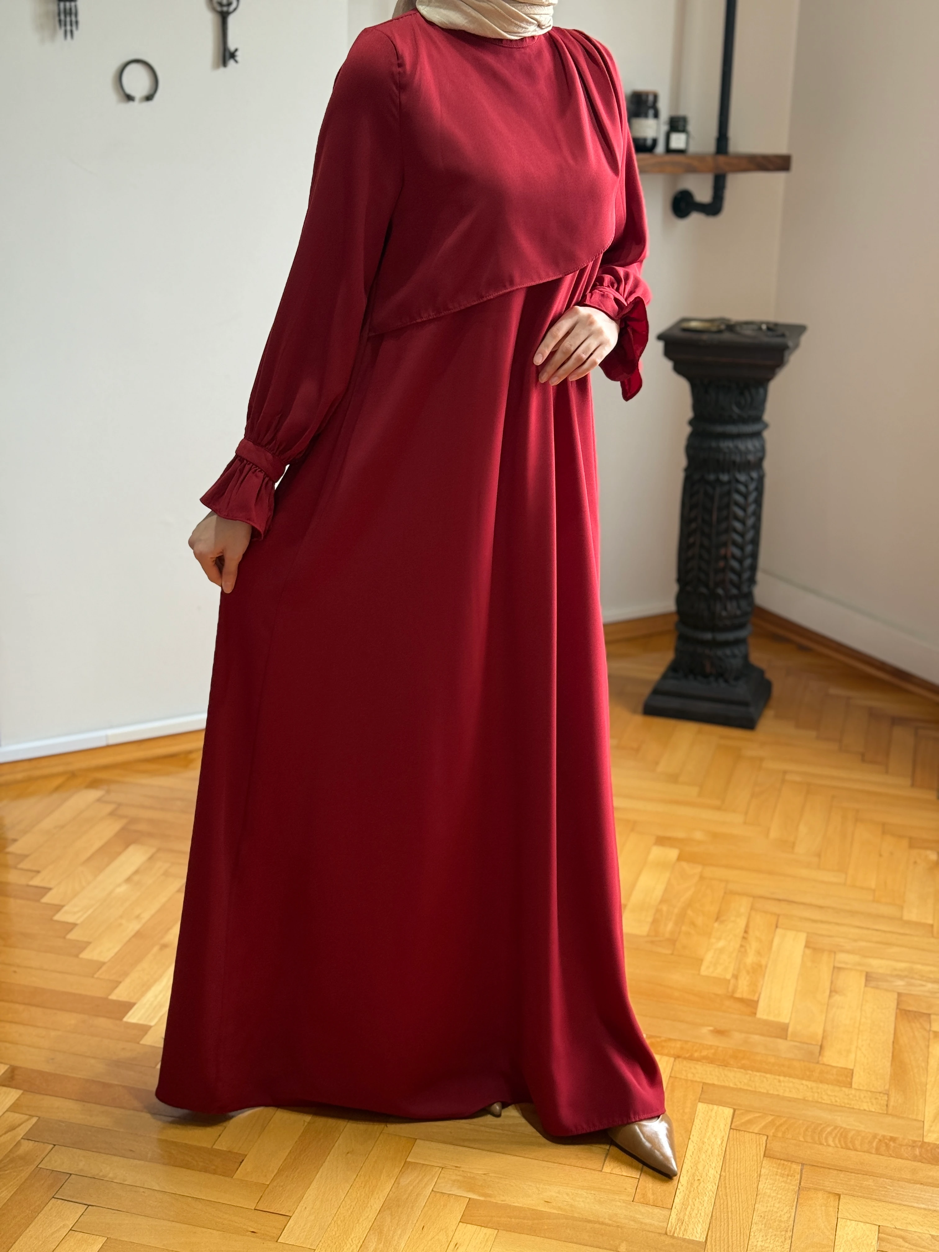 Anvelop Detaylı Krep Elbise 5085 NAVRA | FENDEL