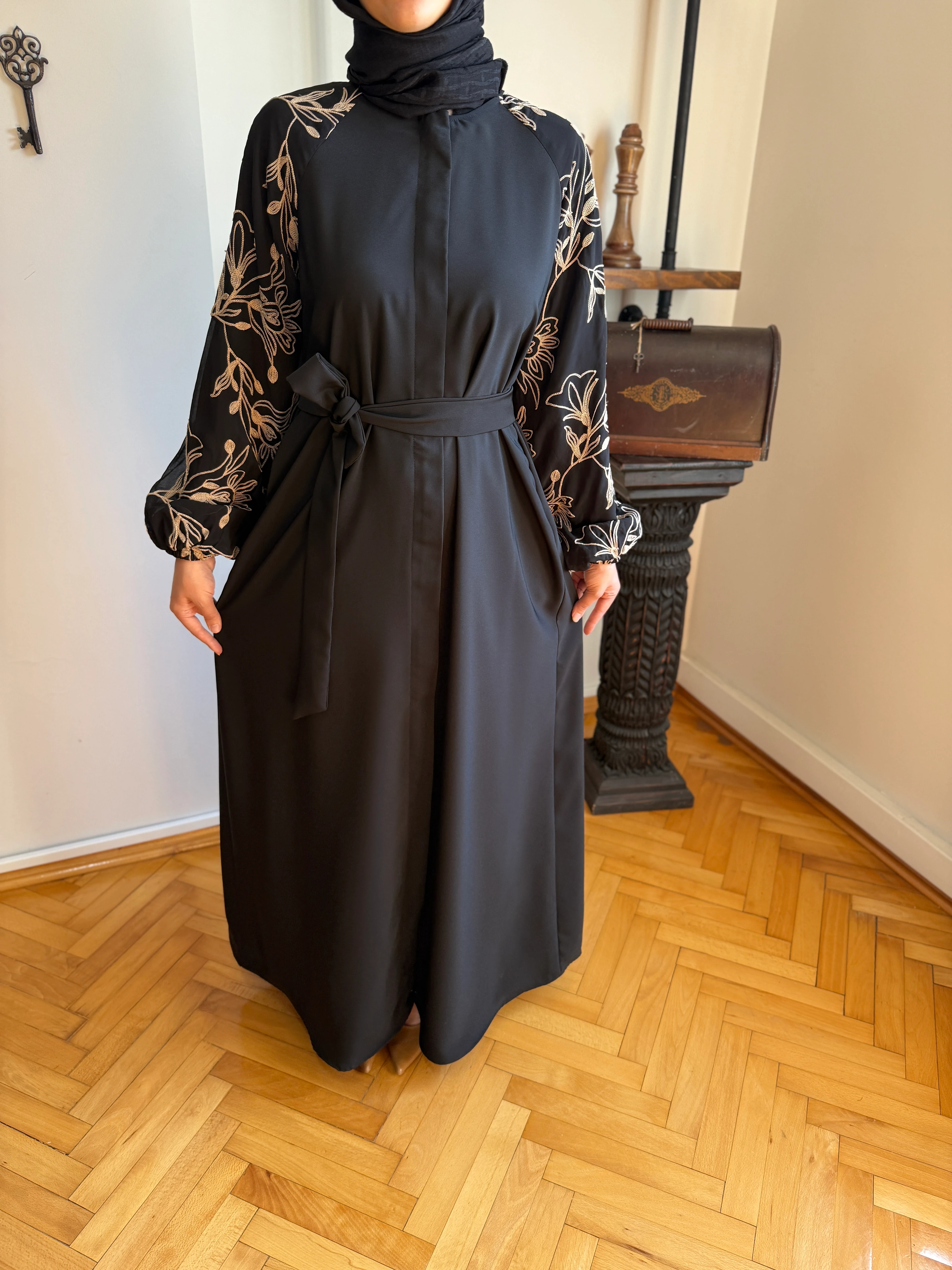 Süzene Nakışlı Reglan Kol Ferace 5051 NAVRA | FENDEL