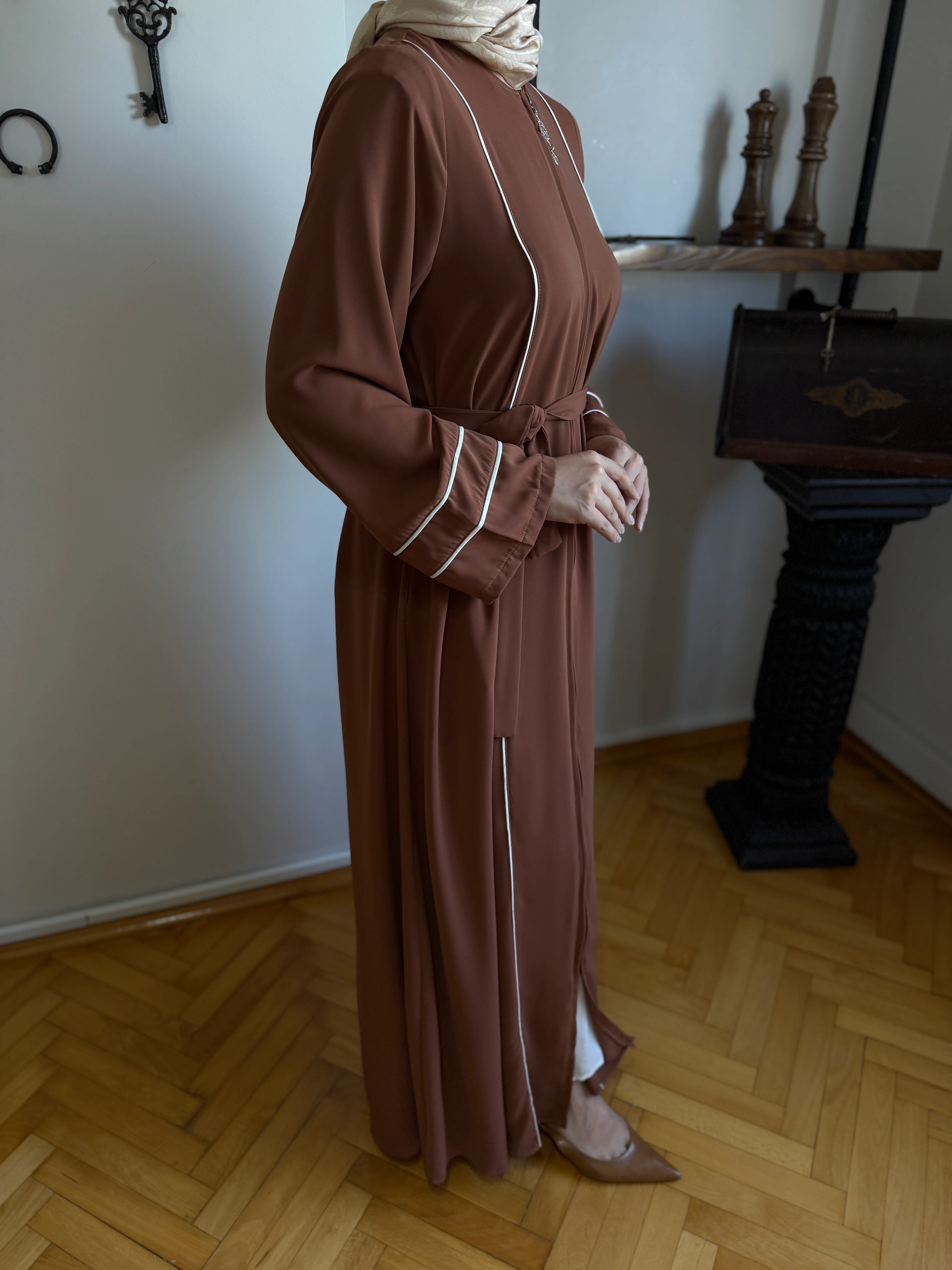 Çift Biyeli Medine İpeği Ferace 5045 NAVRA | FENDEL