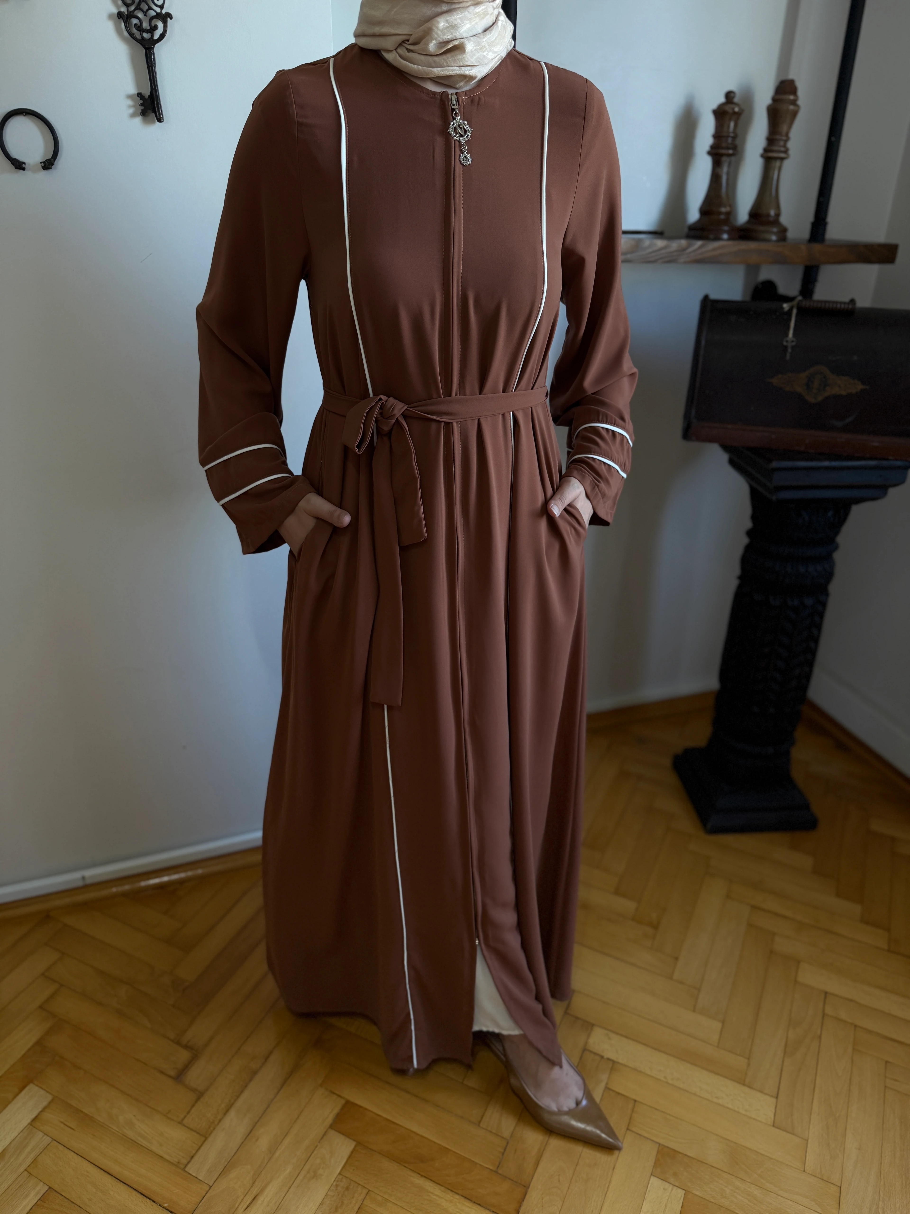 Çift Biyeli Medine İpeği Ferace 5045 NAVRA | FENDEL