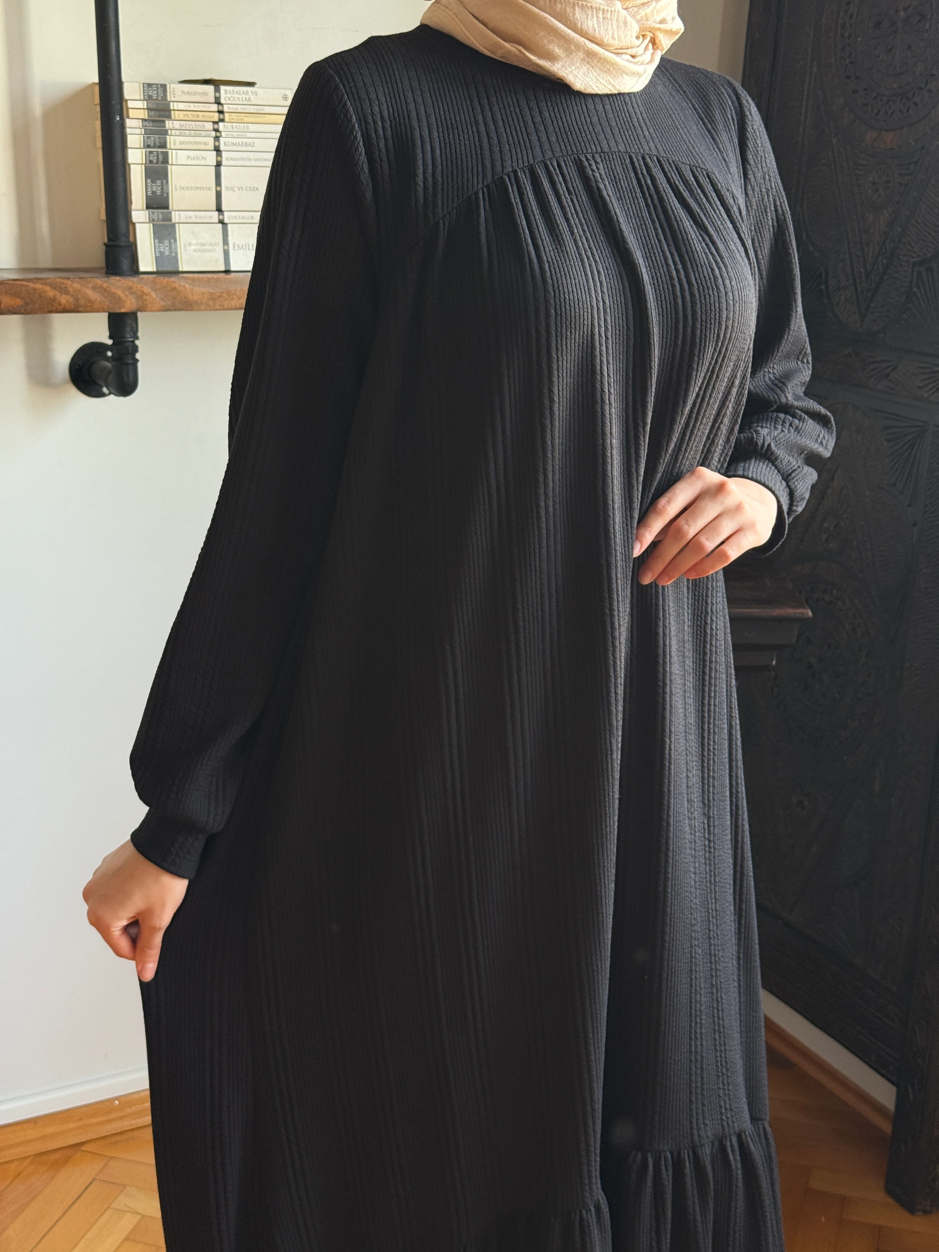 Roba ve Etek Büzgülü Örme Elbise 2419 NAVRA | FENDEL