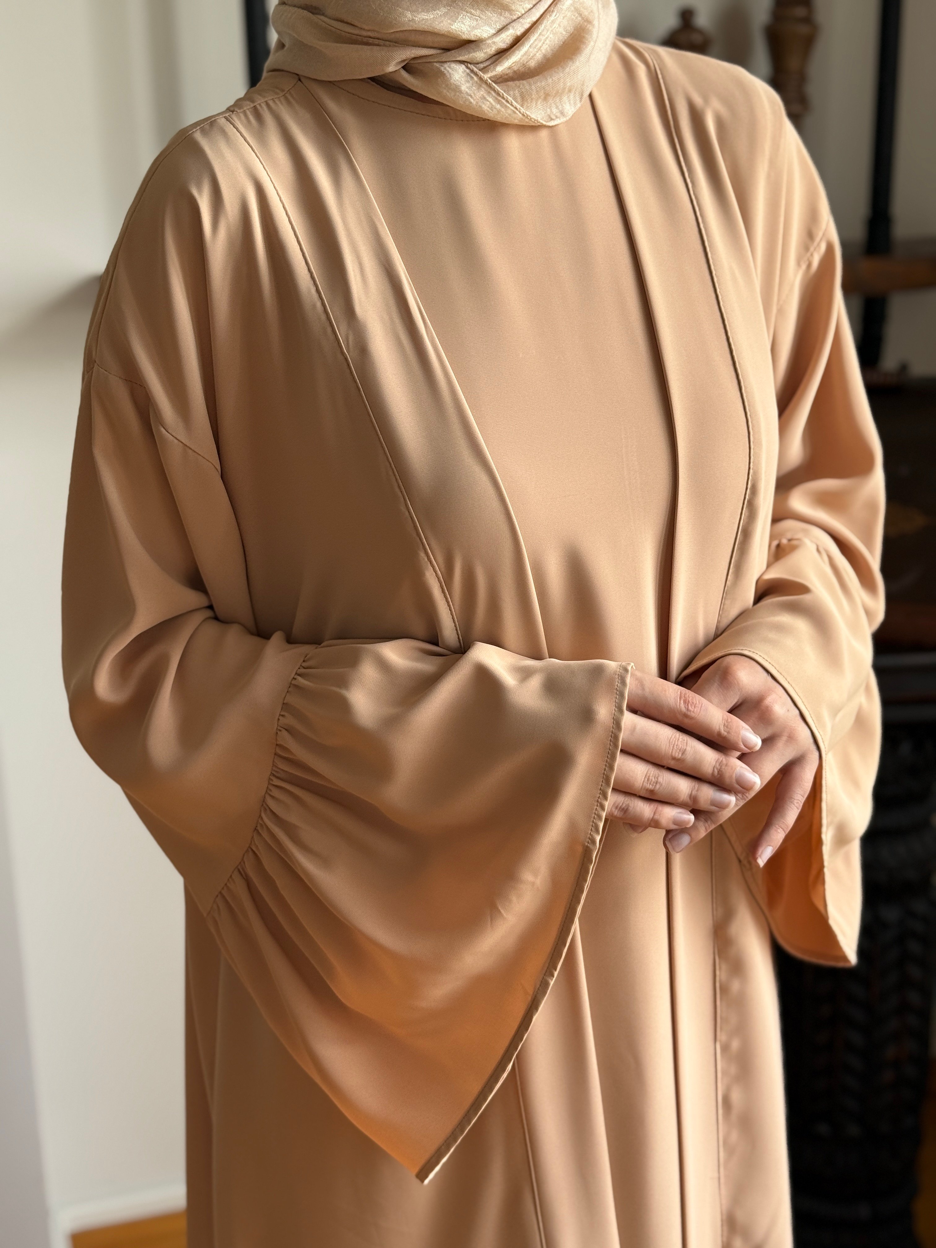 Fırfırlı Ikili Takım Abaya 5038 - camel