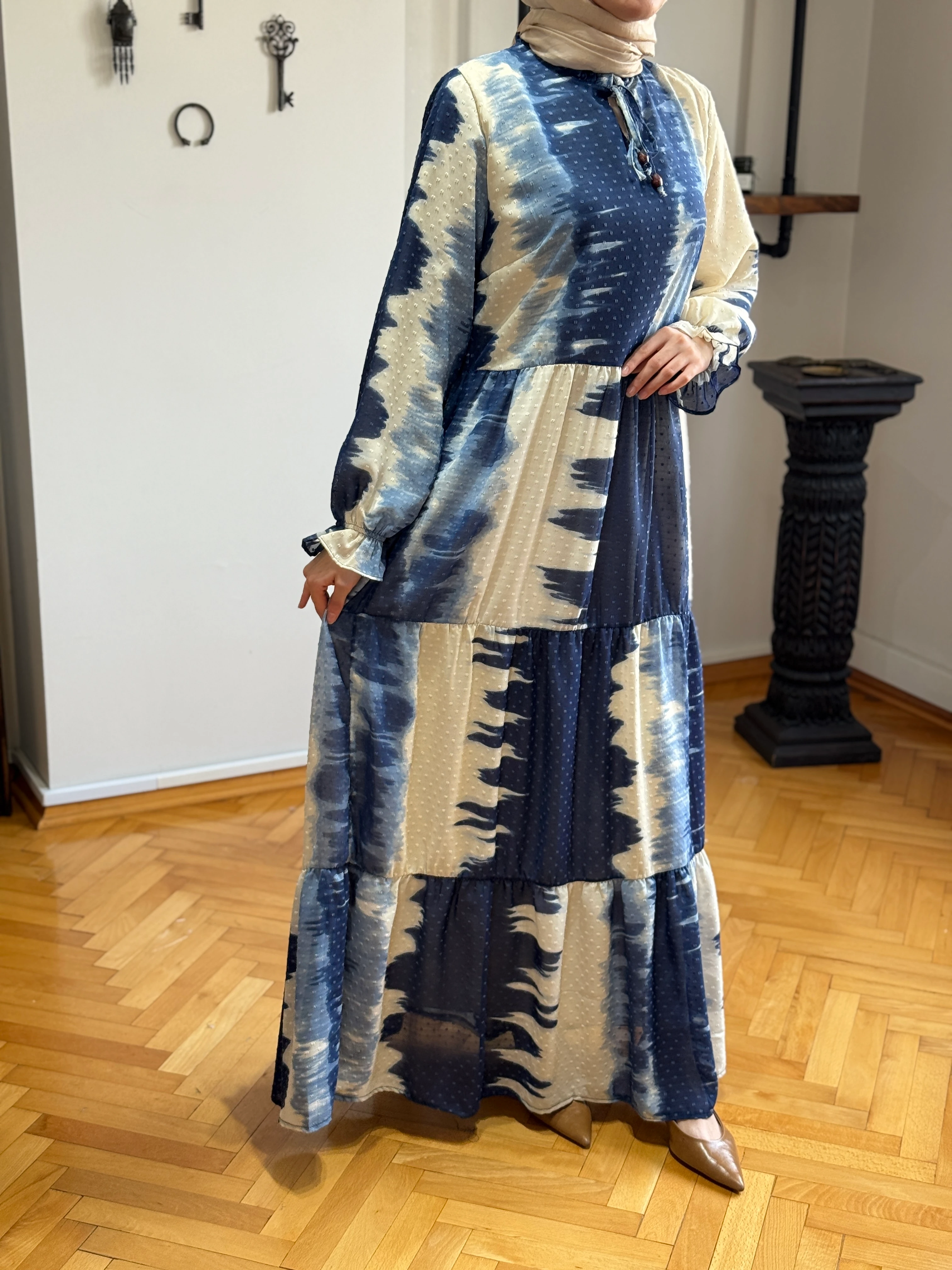 Desenli Çingene Şifon Elbise 1859 NAVRA | FENDEL