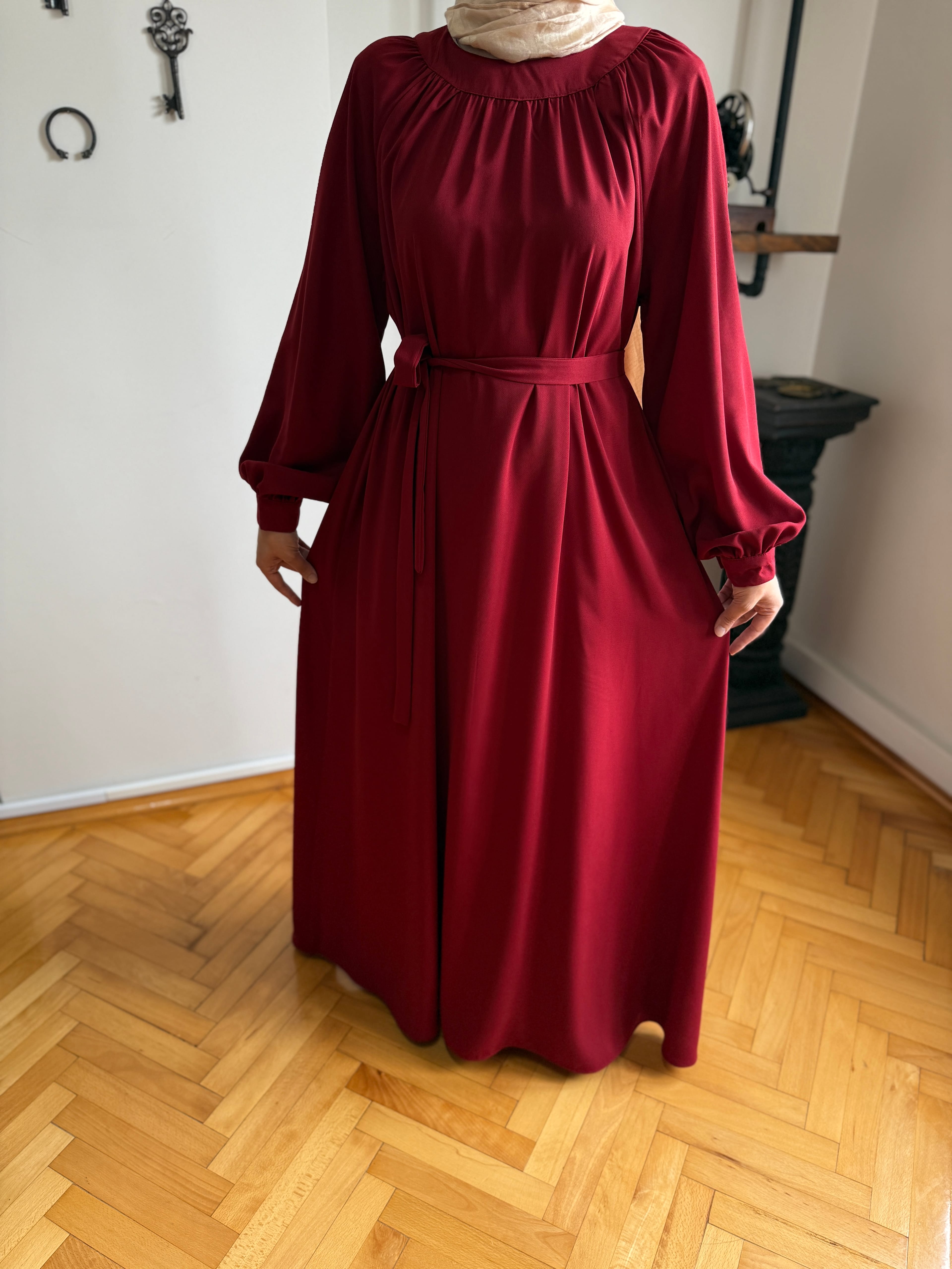 Reglan Kollu Büzgülü Elbise 5089