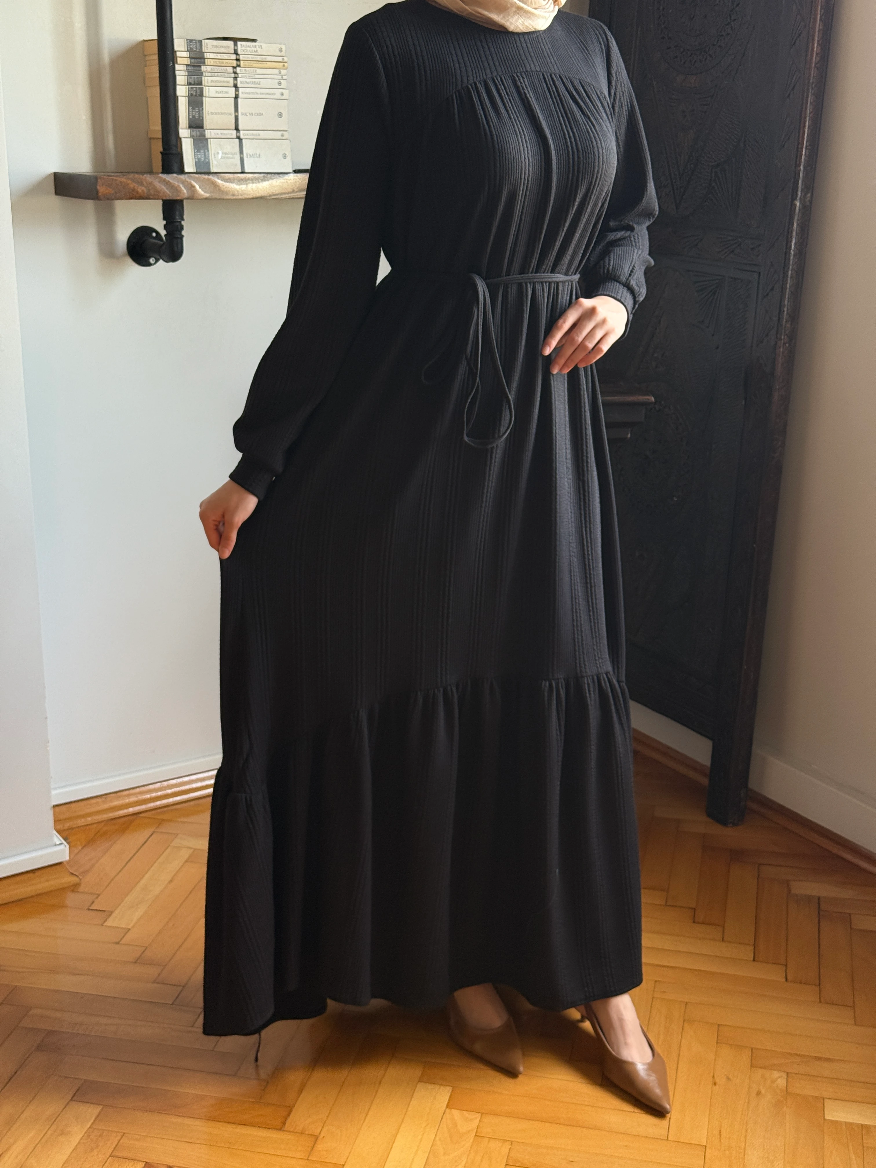 Roba ve Etek Büzgülü Örme Elbise 2419 NAVRA | FENDEL