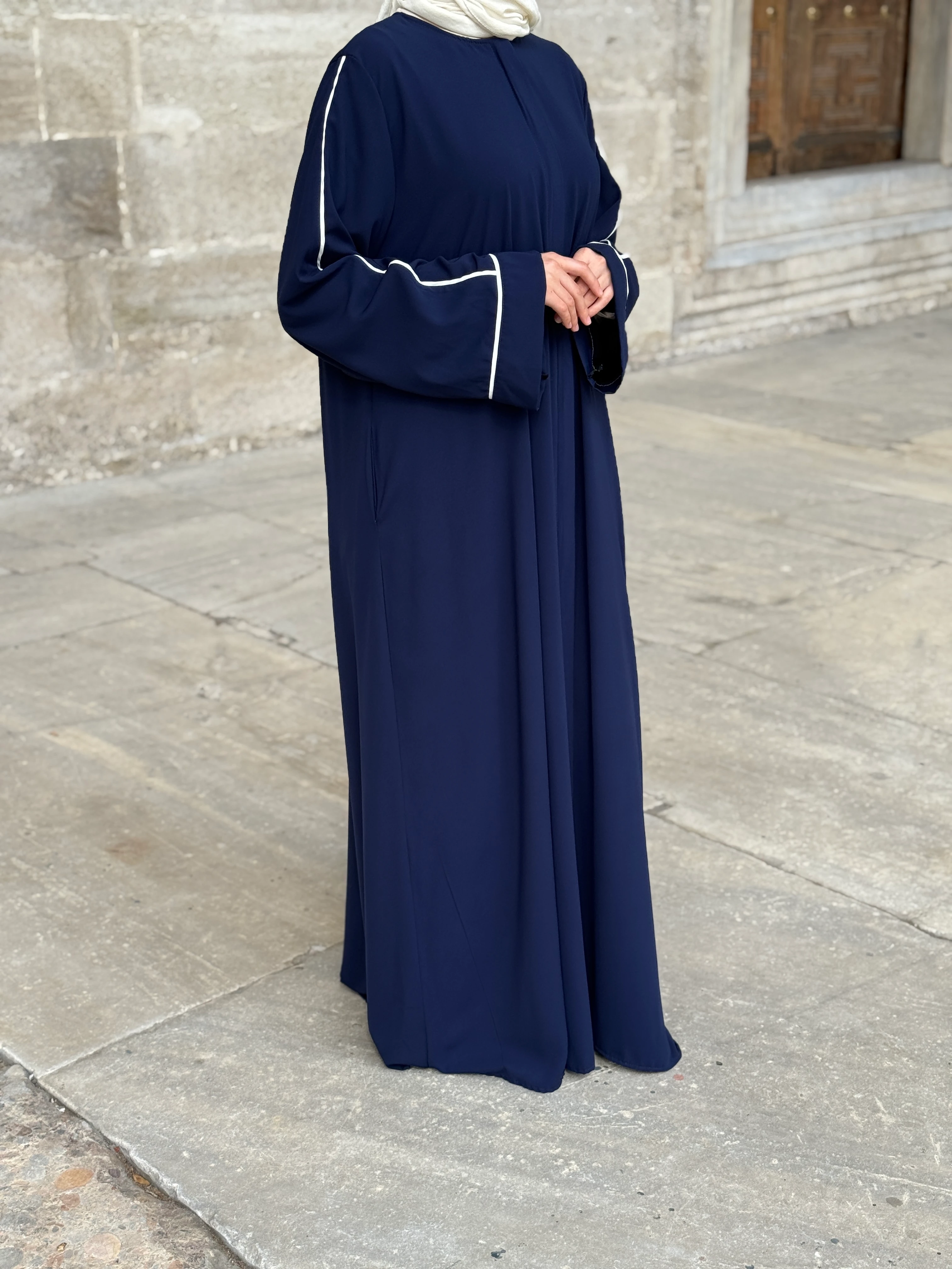 Gizli Patlı Biyeli Medine İpeği Ferace 5058 NAVRA | FENDEL