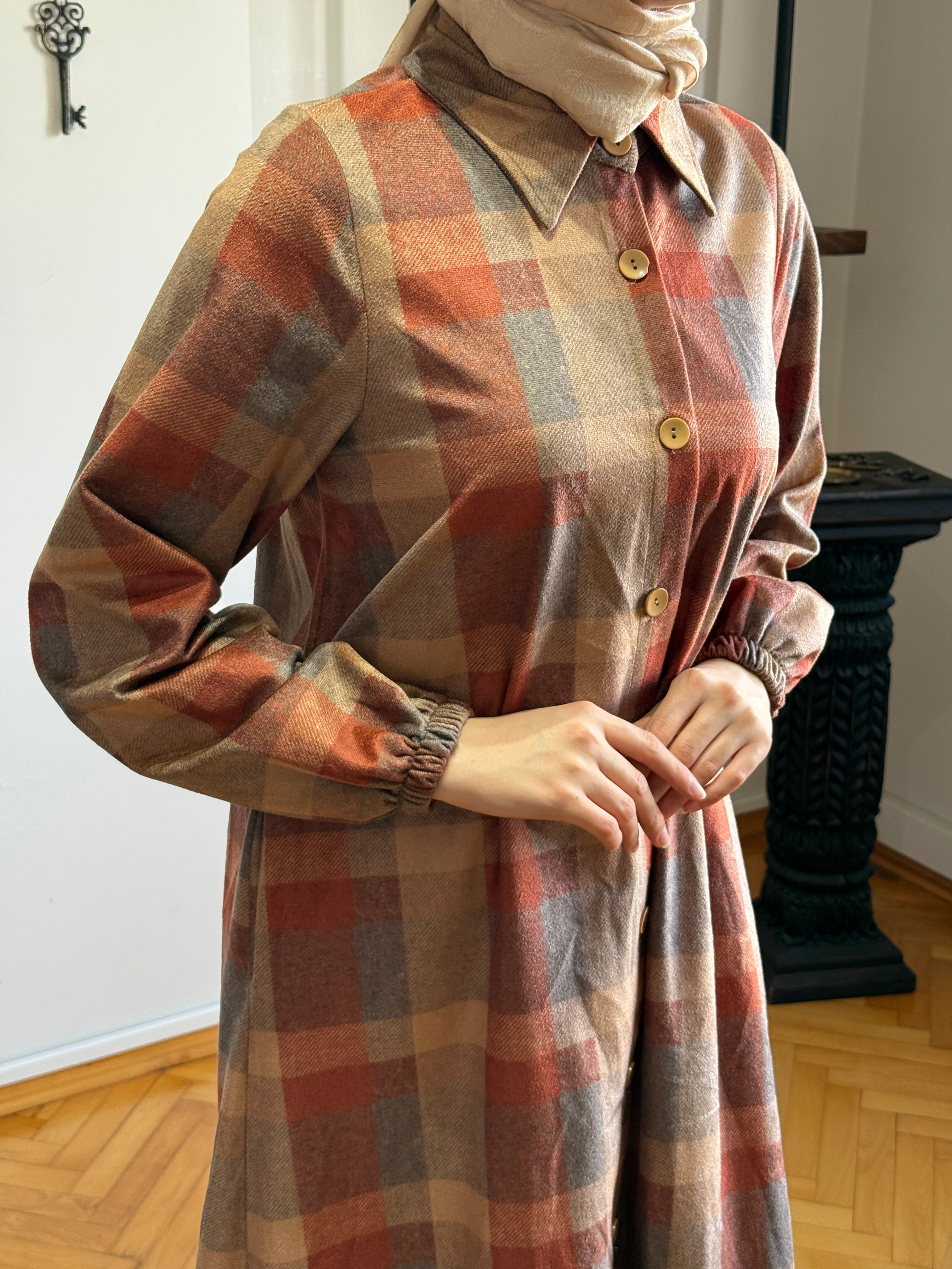 Boy Düğmeli Kadife Gömlek Elbise 2210 NAVRA | FENDEL