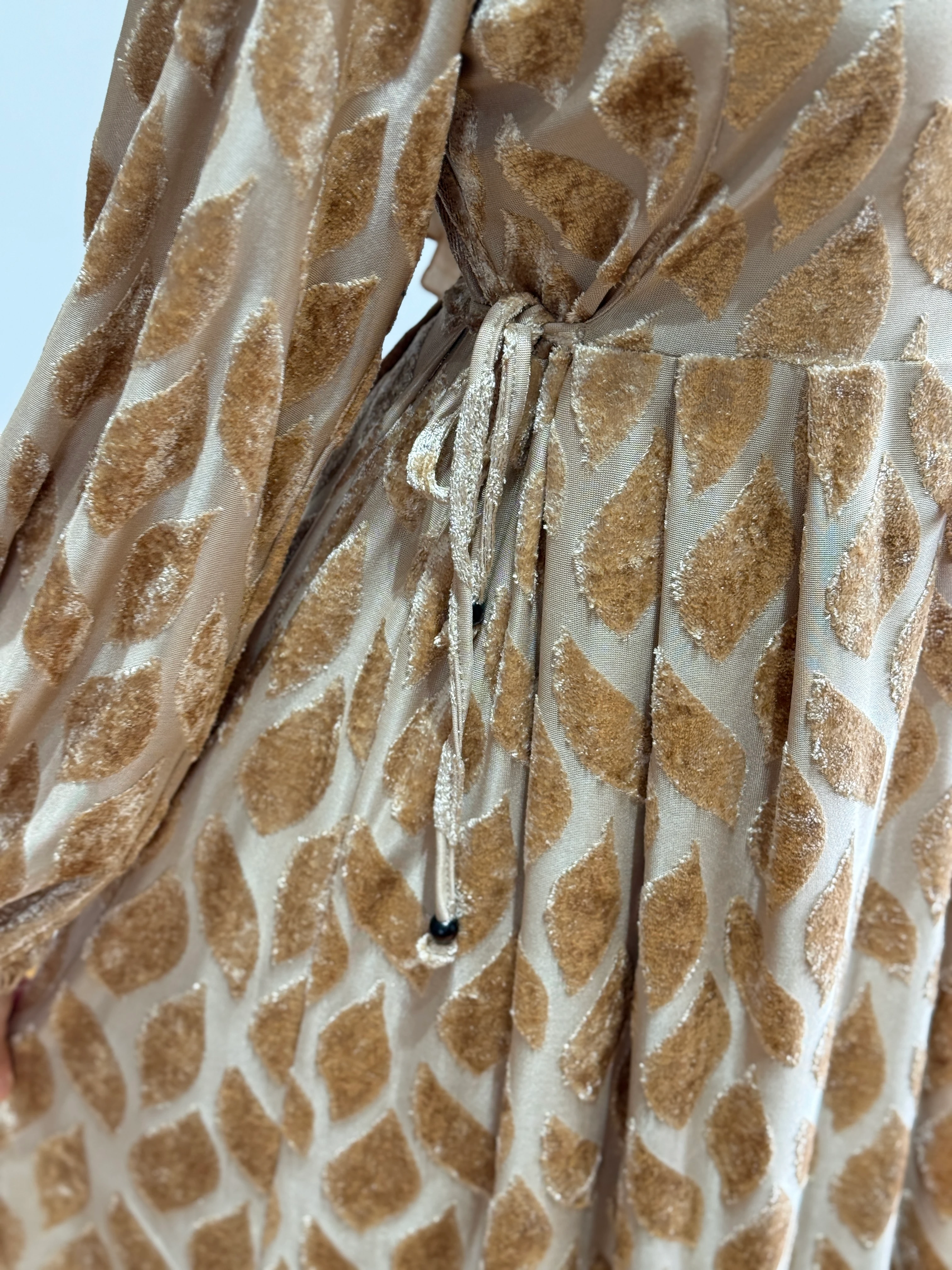 Yakma Kadife Astarlı Elbise 2301 NAVRA | FENDEL - bej