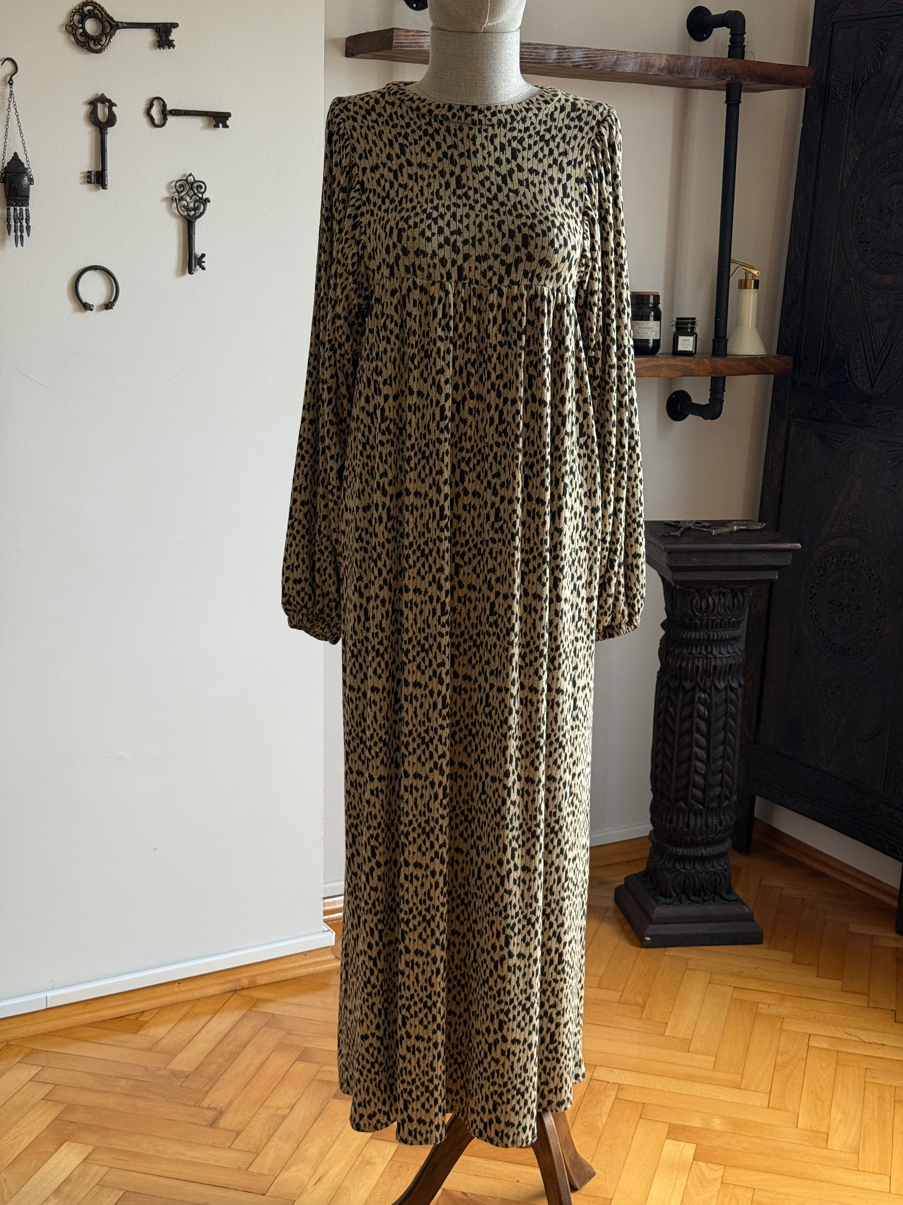 Leopar Desen Salaş Örme Elbise 8001 NAVRA | FENDEL