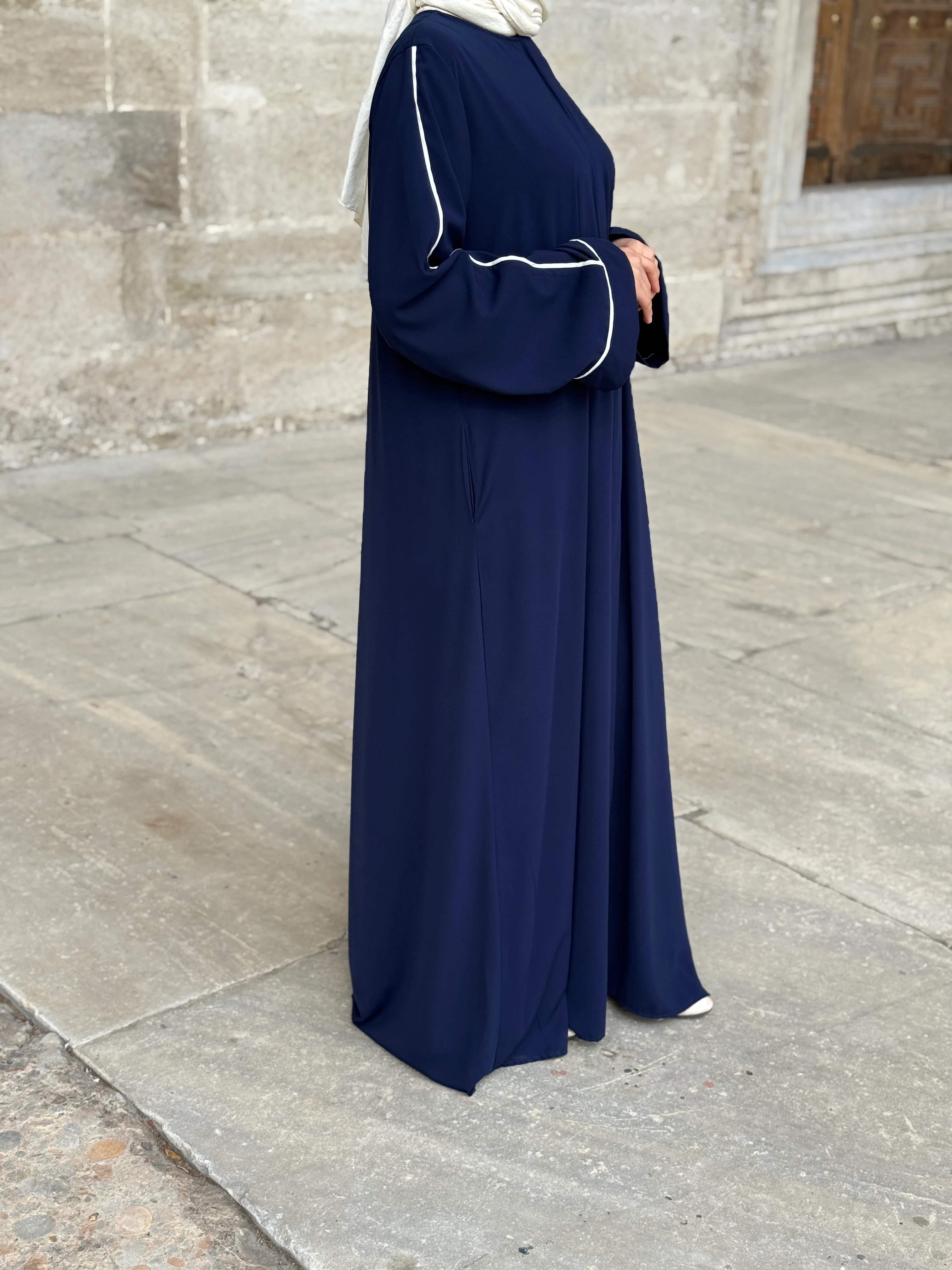 Gizli Patlı Biyeli Medine İpeği Ferace 5058 NAVRA | FENDEL