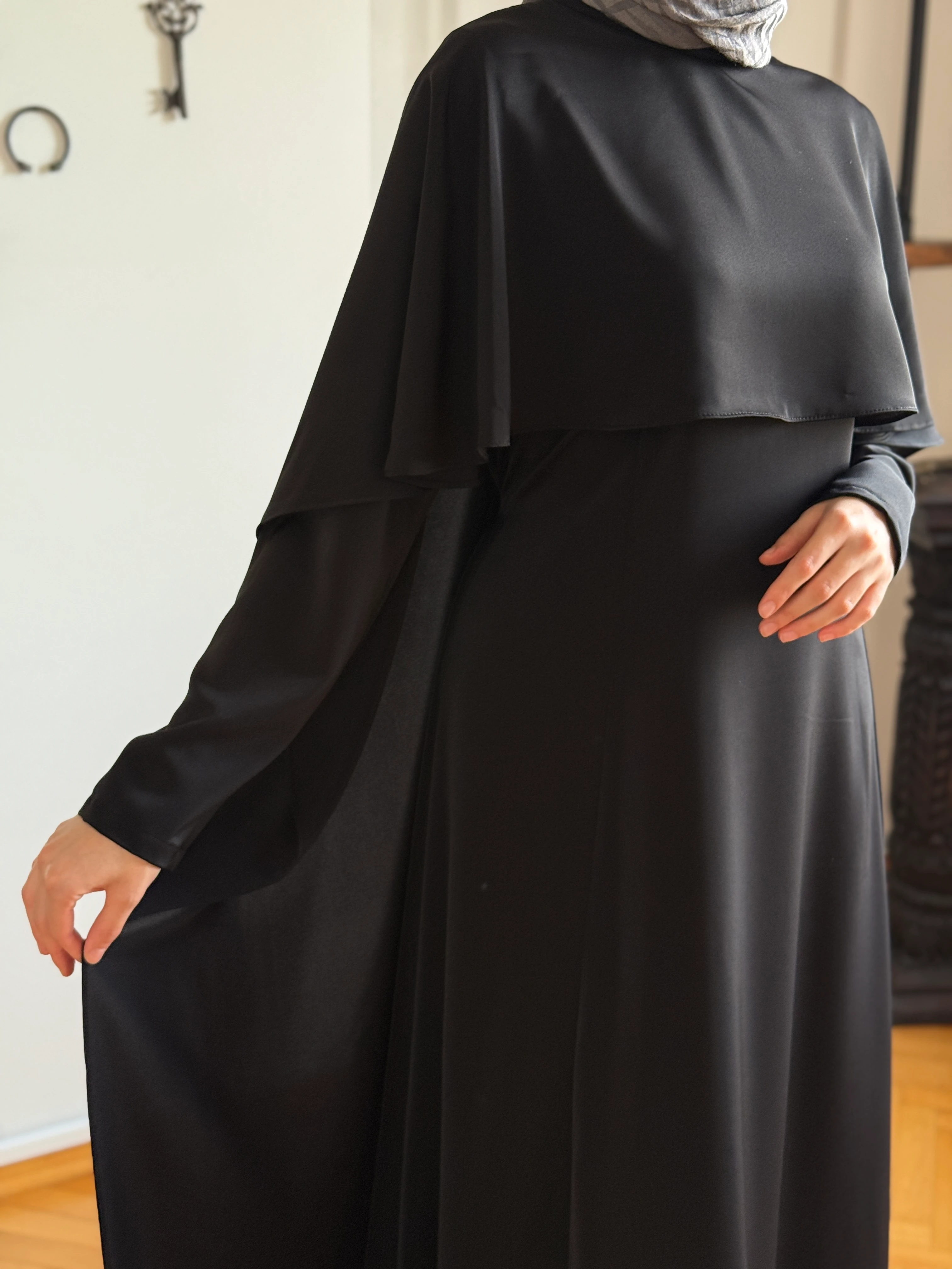 Pelerinli Bel Bağlamalı Elbise 1002 NAVRA | FENDEL