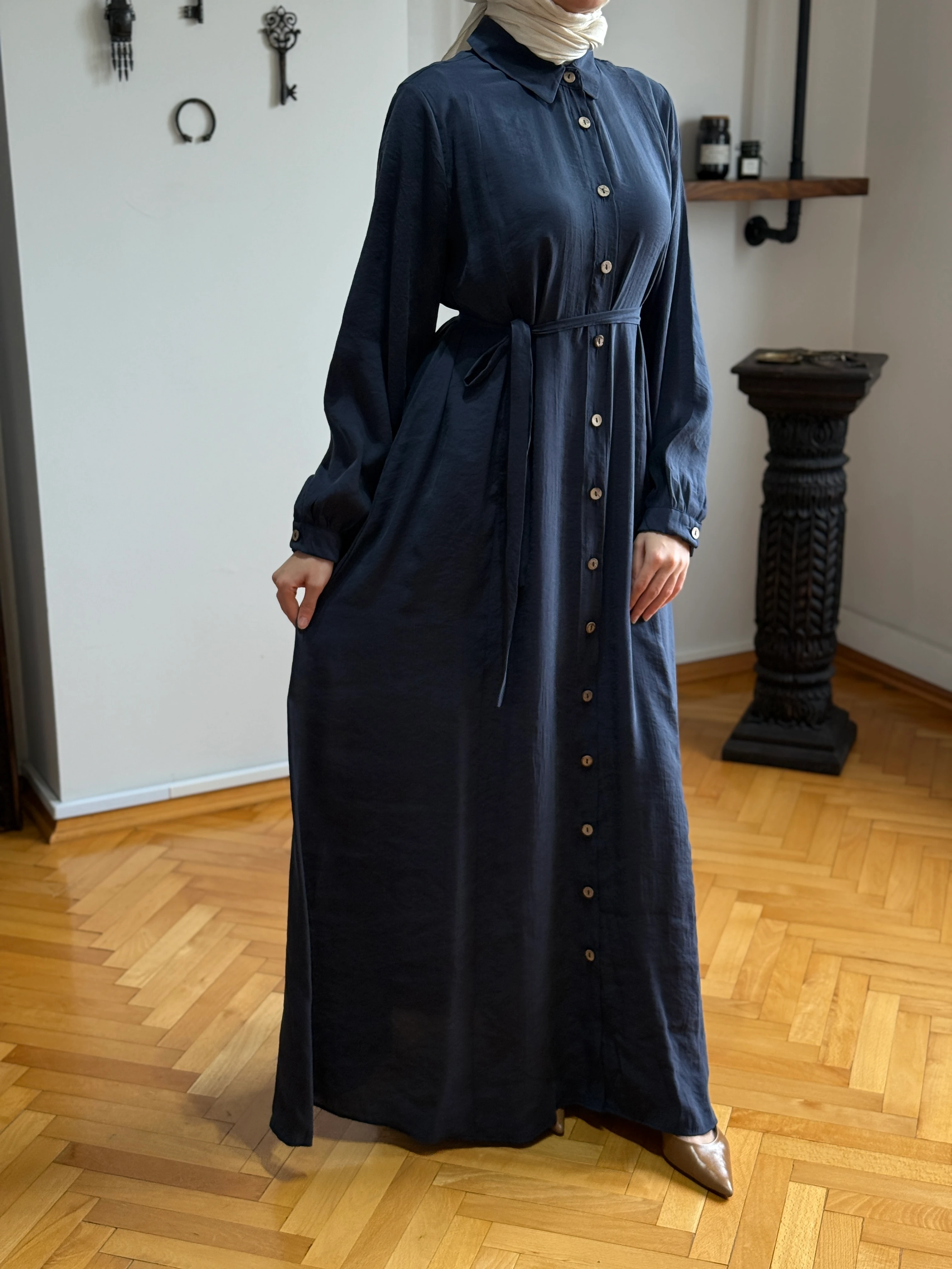 Kuplu Boy Düğmeli Cupra Ferace 1008 NAVRA | FENDEL - lacivert