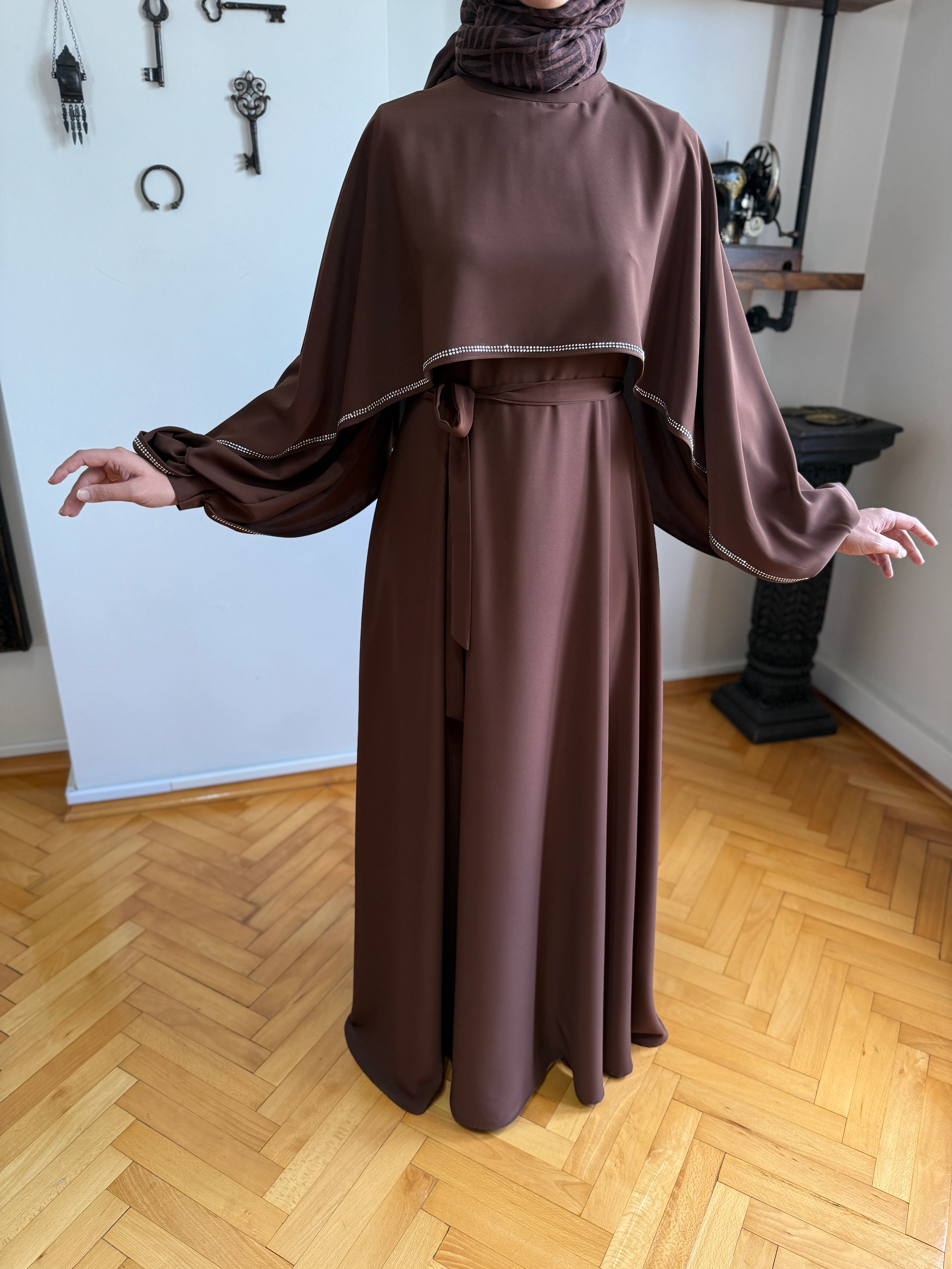 Taşlı Yarasa Kol Abiye 5066 NAVRA | FENDEL