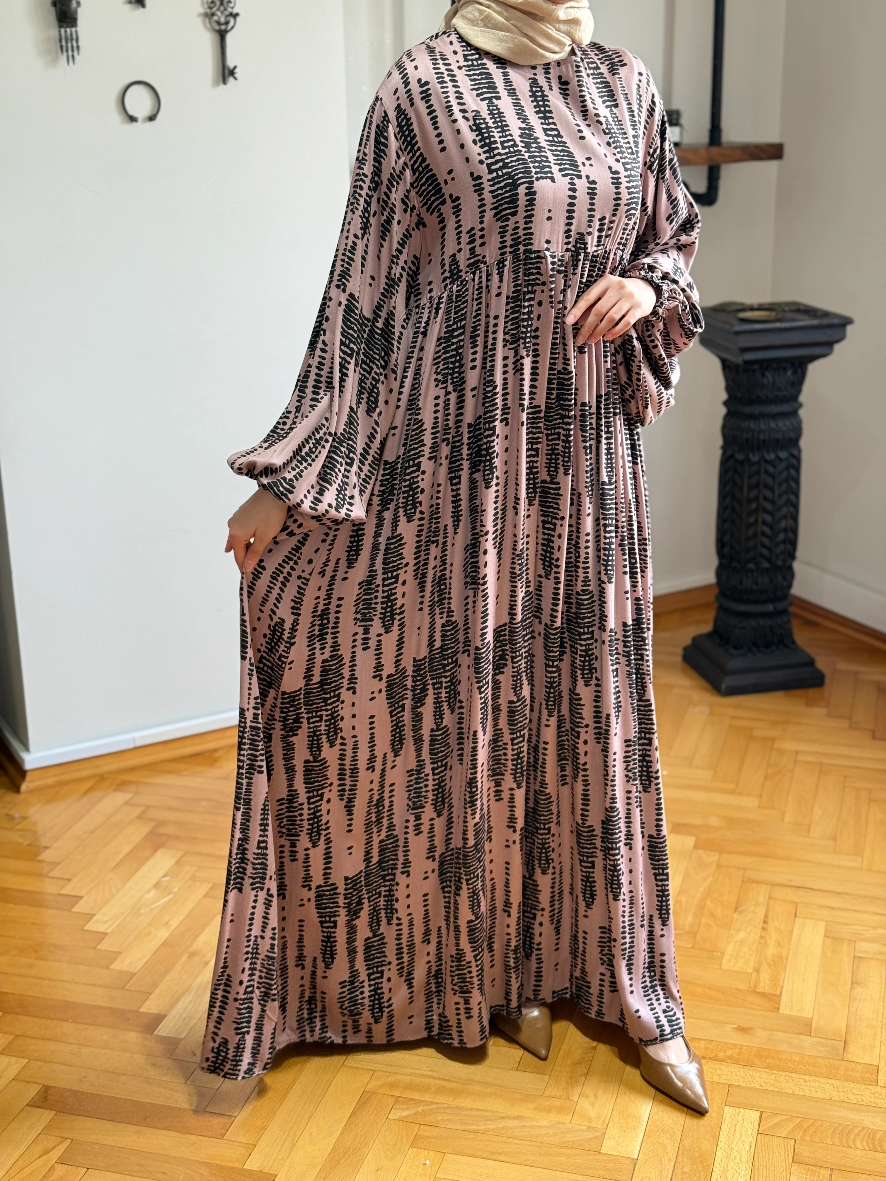 Balon Kol Robalı Pamuk Elbise1915 NAVRA | FENDEL