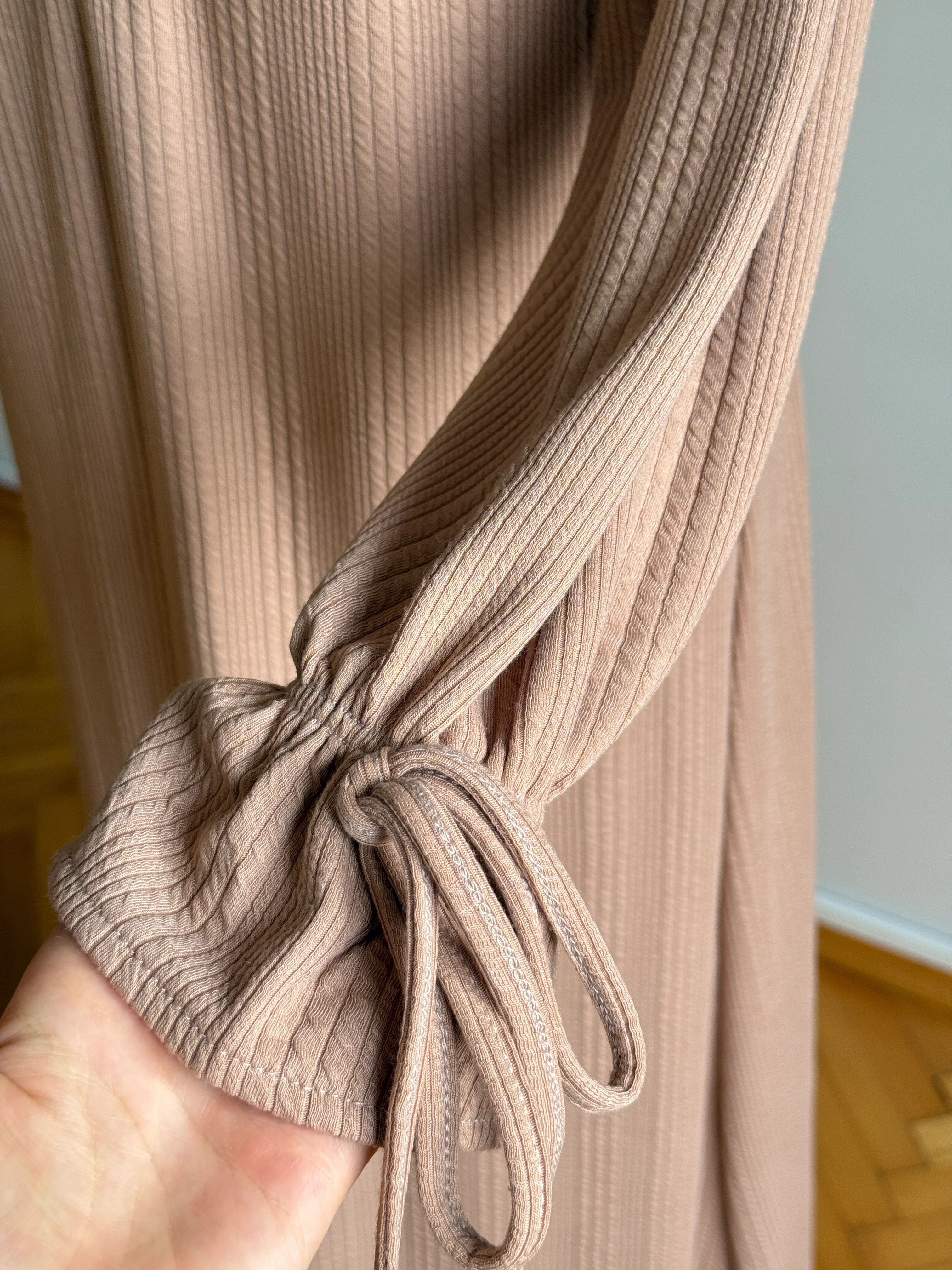 Süs Patlı Kol Bağlamalı Örme Elbise 2413 NAVRA | FENDEL