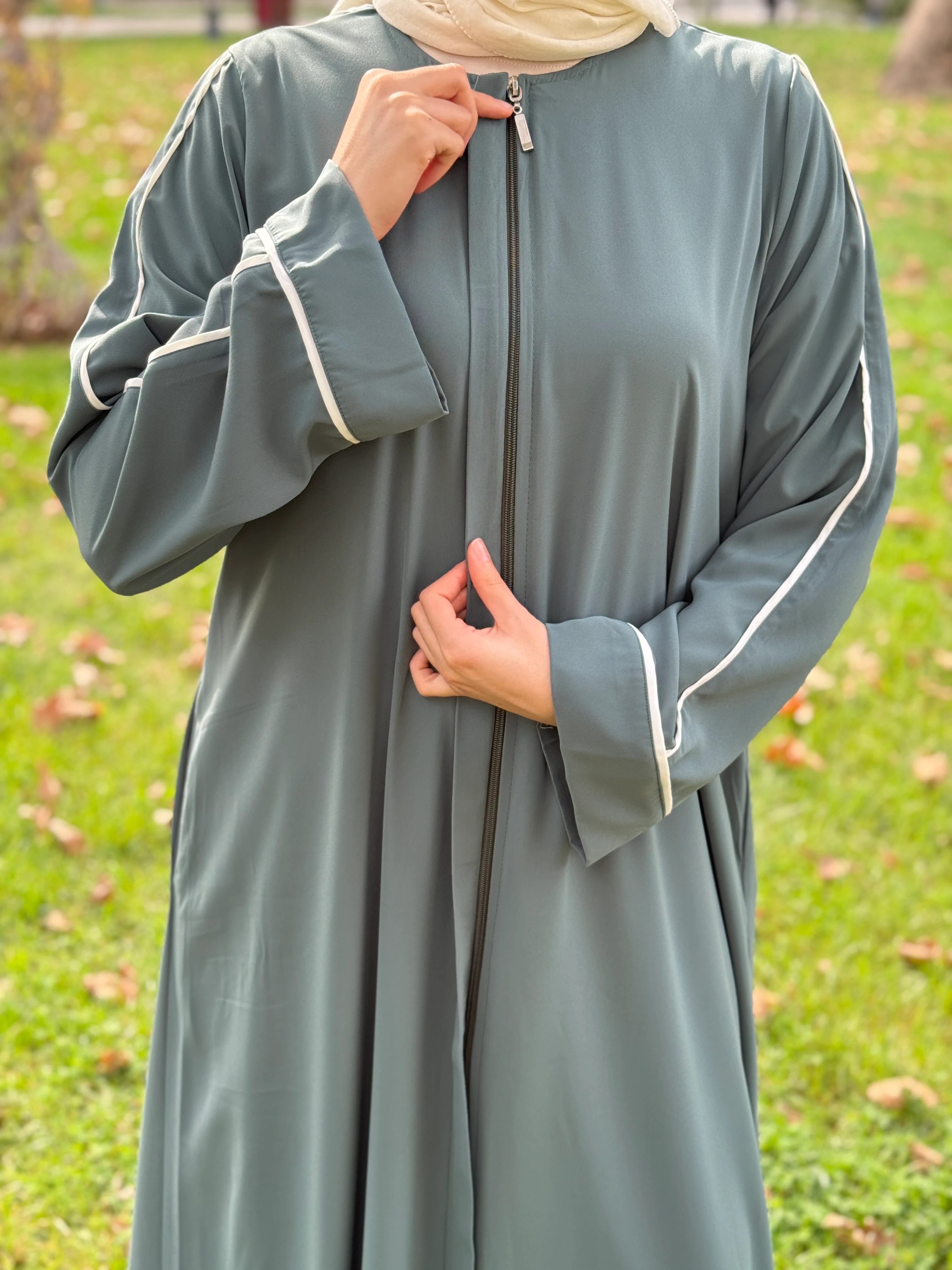 Gizli Patlı Biyeli Medine İpeği Ferace 5058 NAVRA | FENDEL