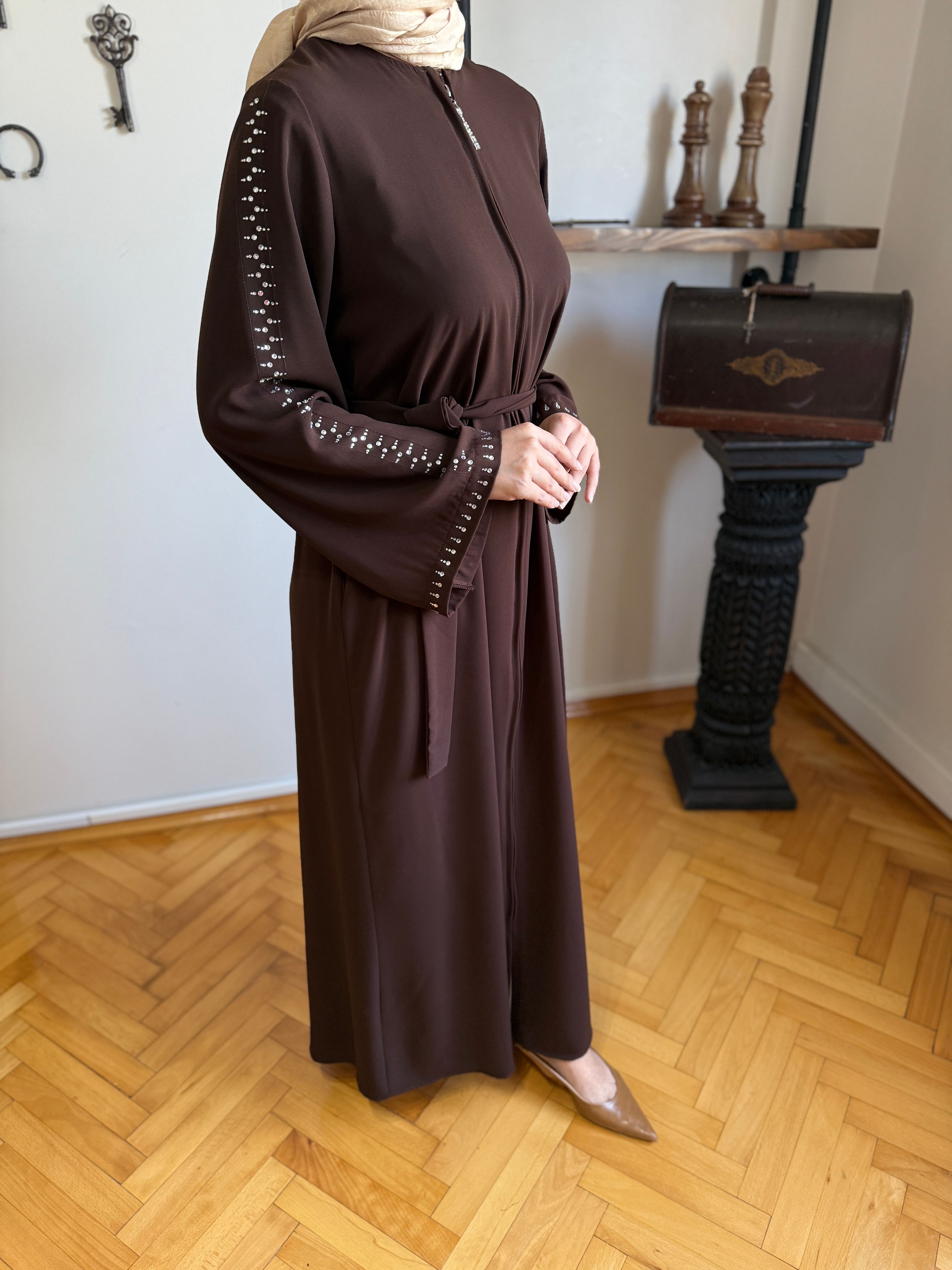 Premium Taşlı Mevlana Ferace 5049