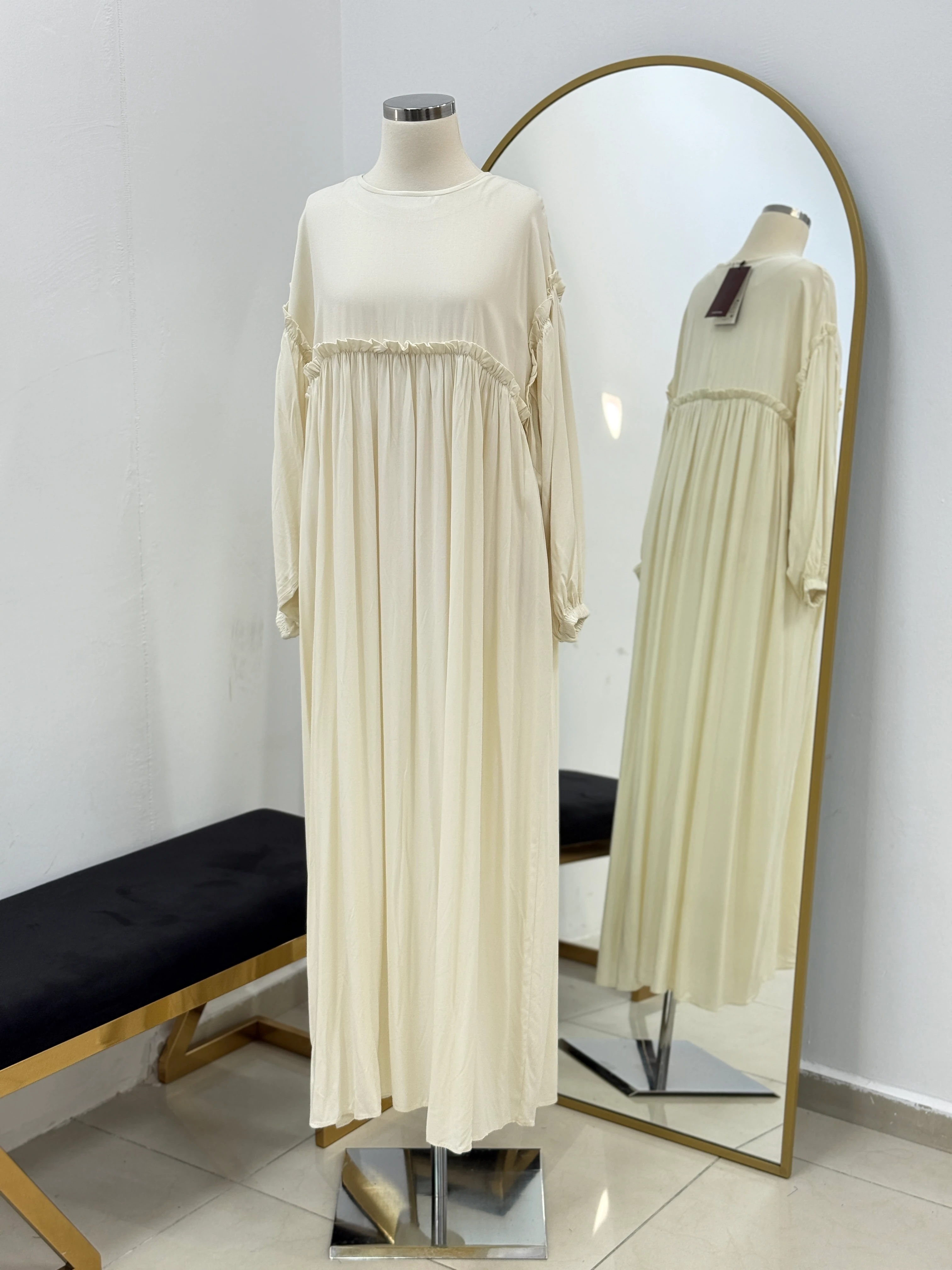 Robalı Oversize Pamuk Elbise 5093 NAVRA | FENDEL