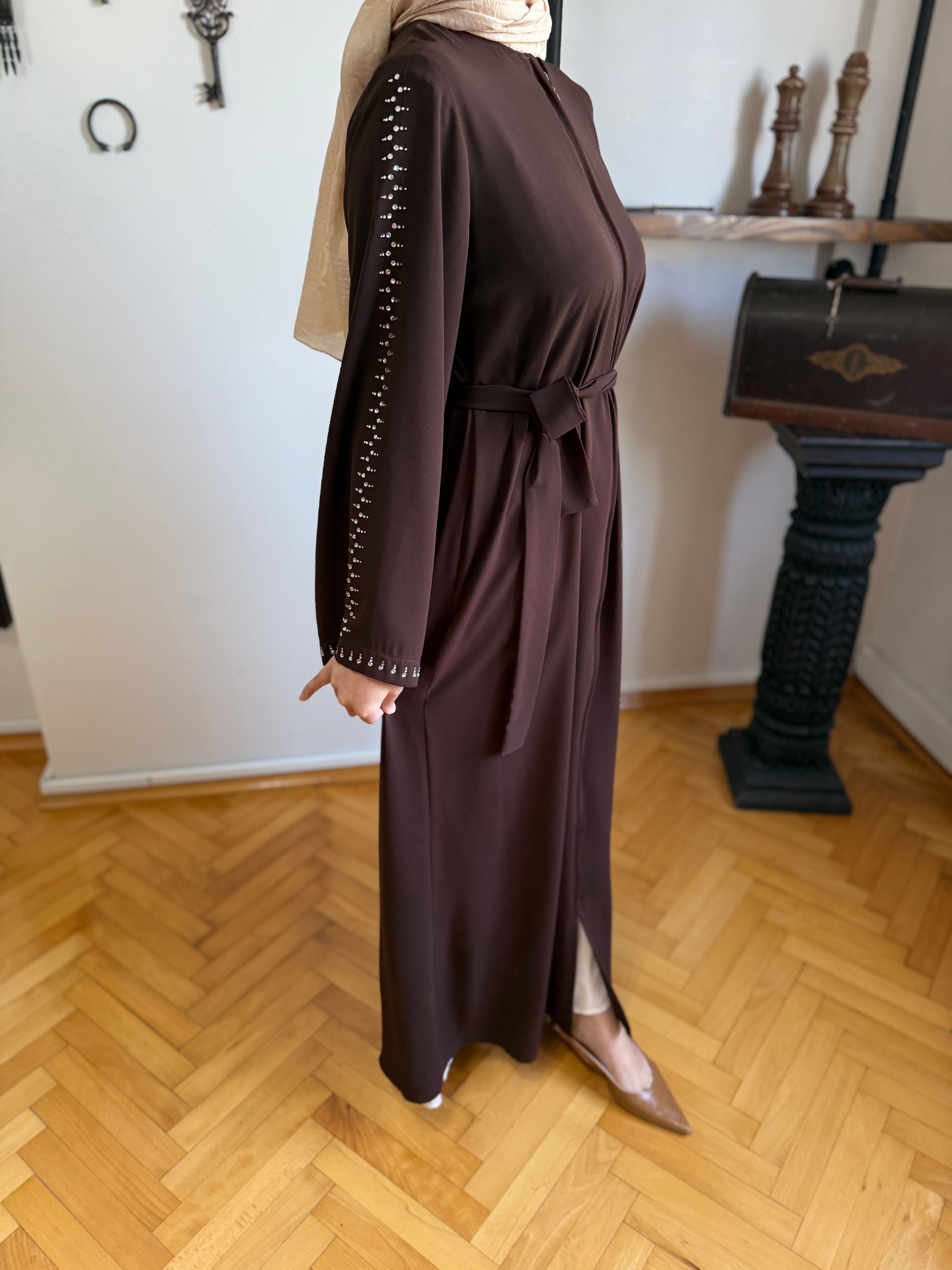 Premium Taşlı Mevlana Ferace 5049