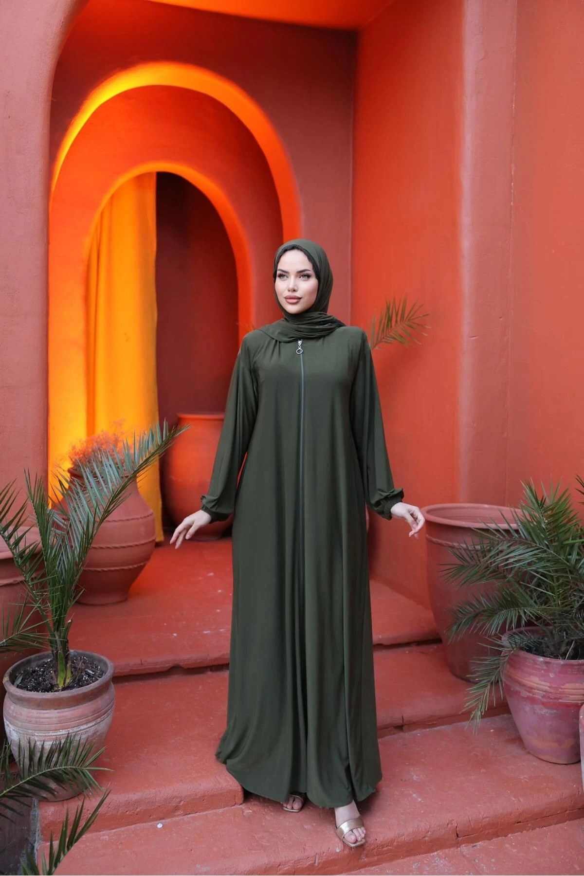 Haki Dantel Detaylı Namazlık Nsr5046 NAVRA | FENDEL