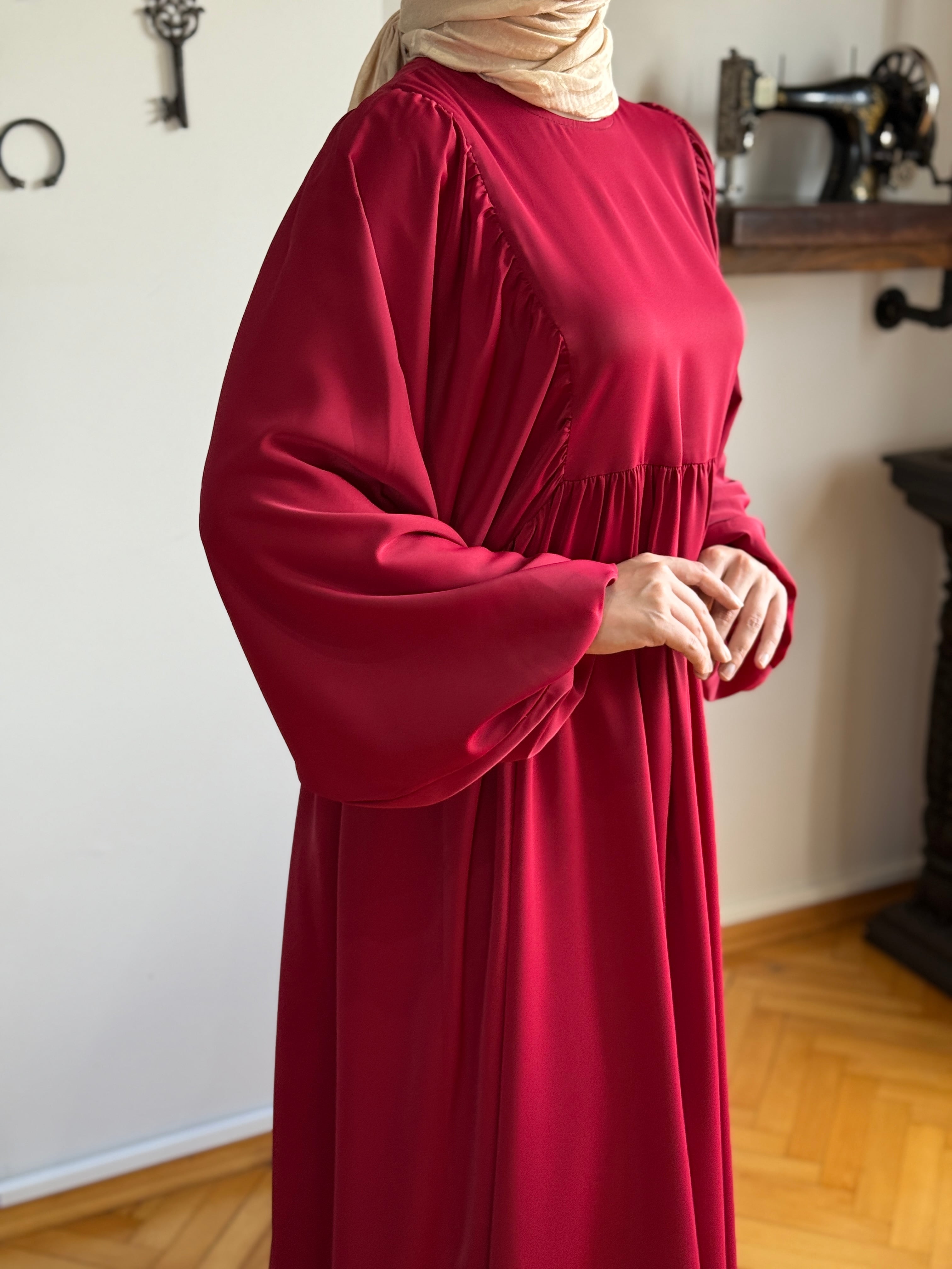 Balon Kollu Oversize Elbise 5096