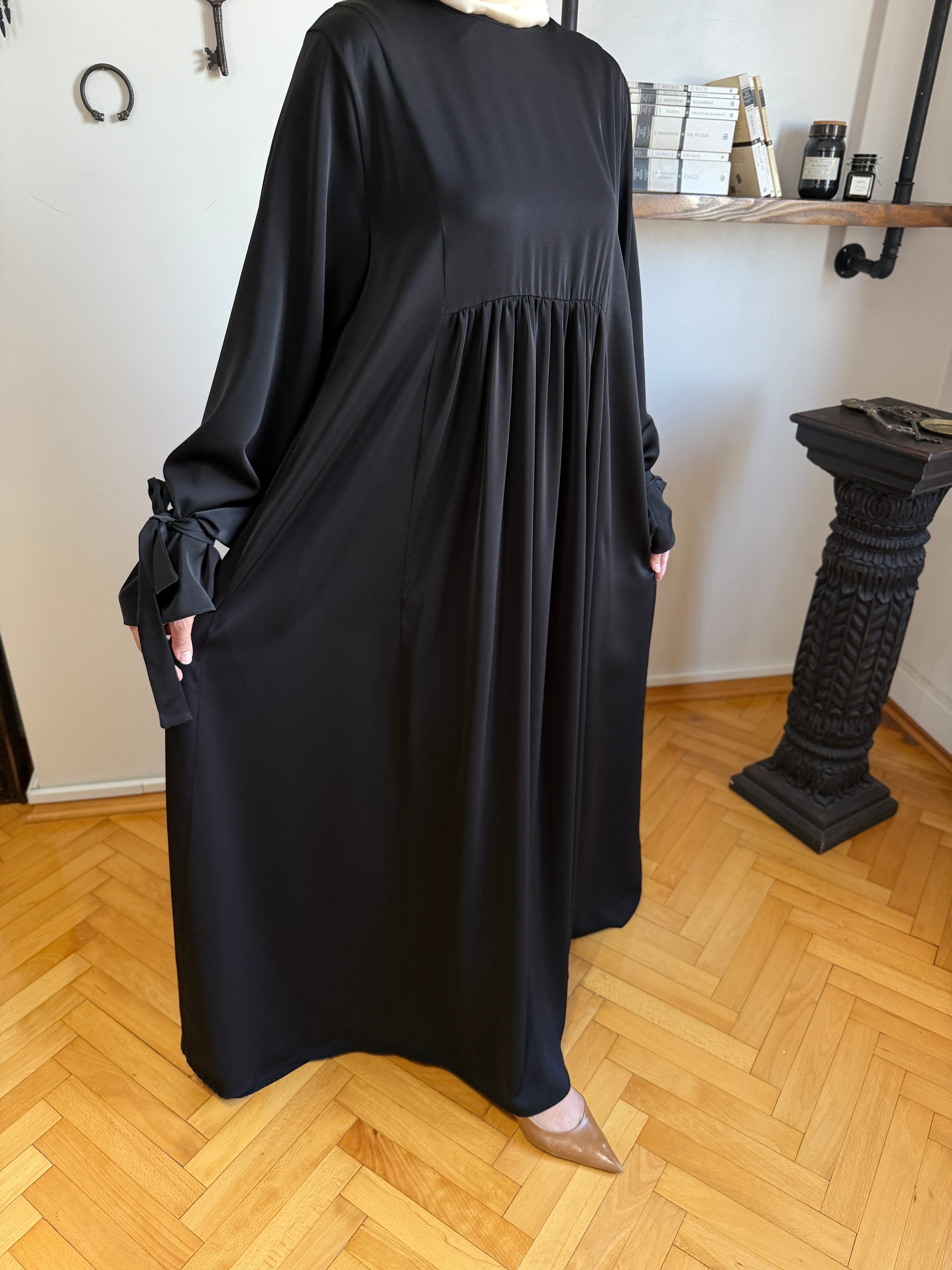 Kol Bağlamalı Oversize Elbise 1001