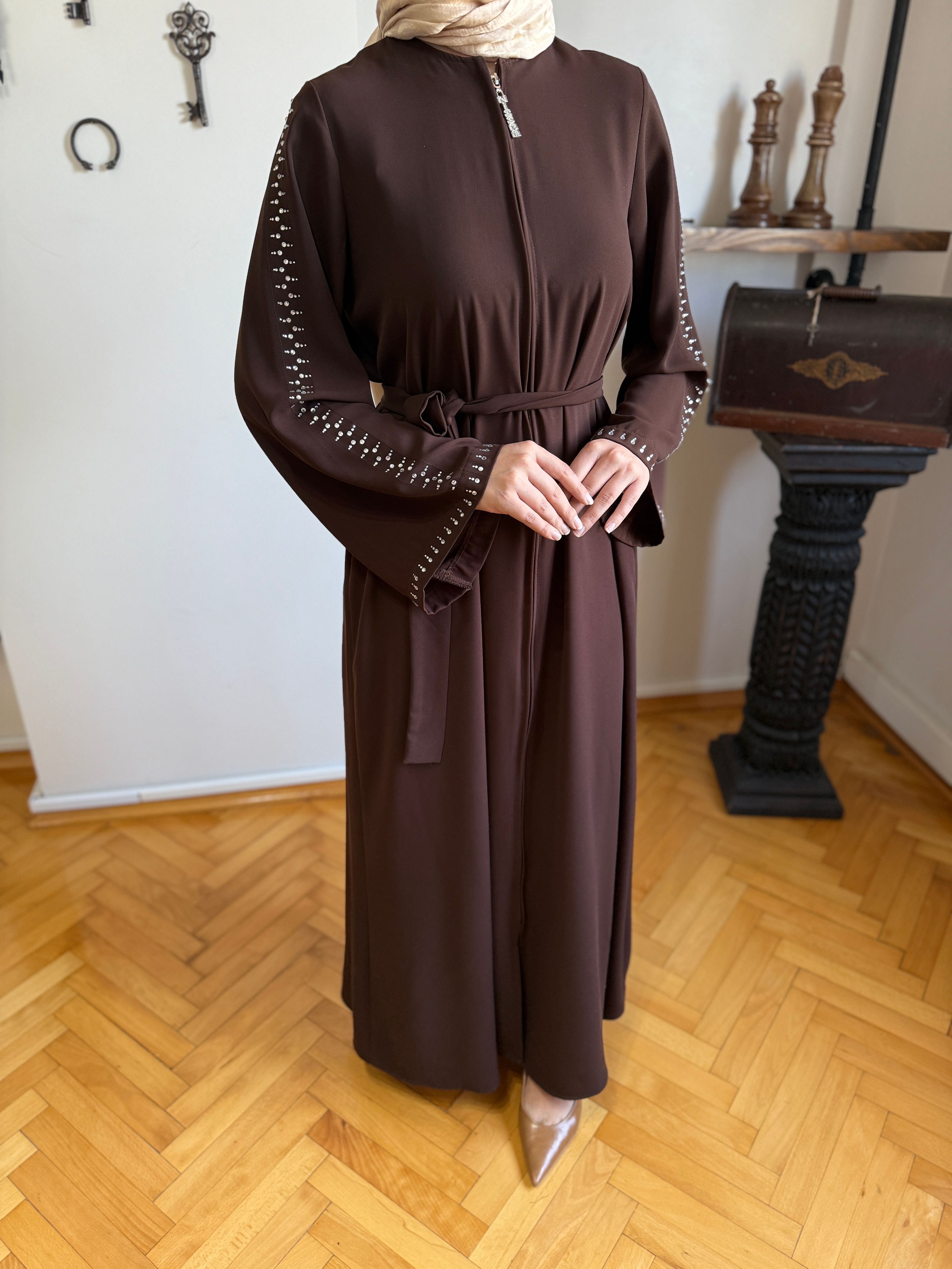 Premium Taşlı Mevlana Ferace 5049