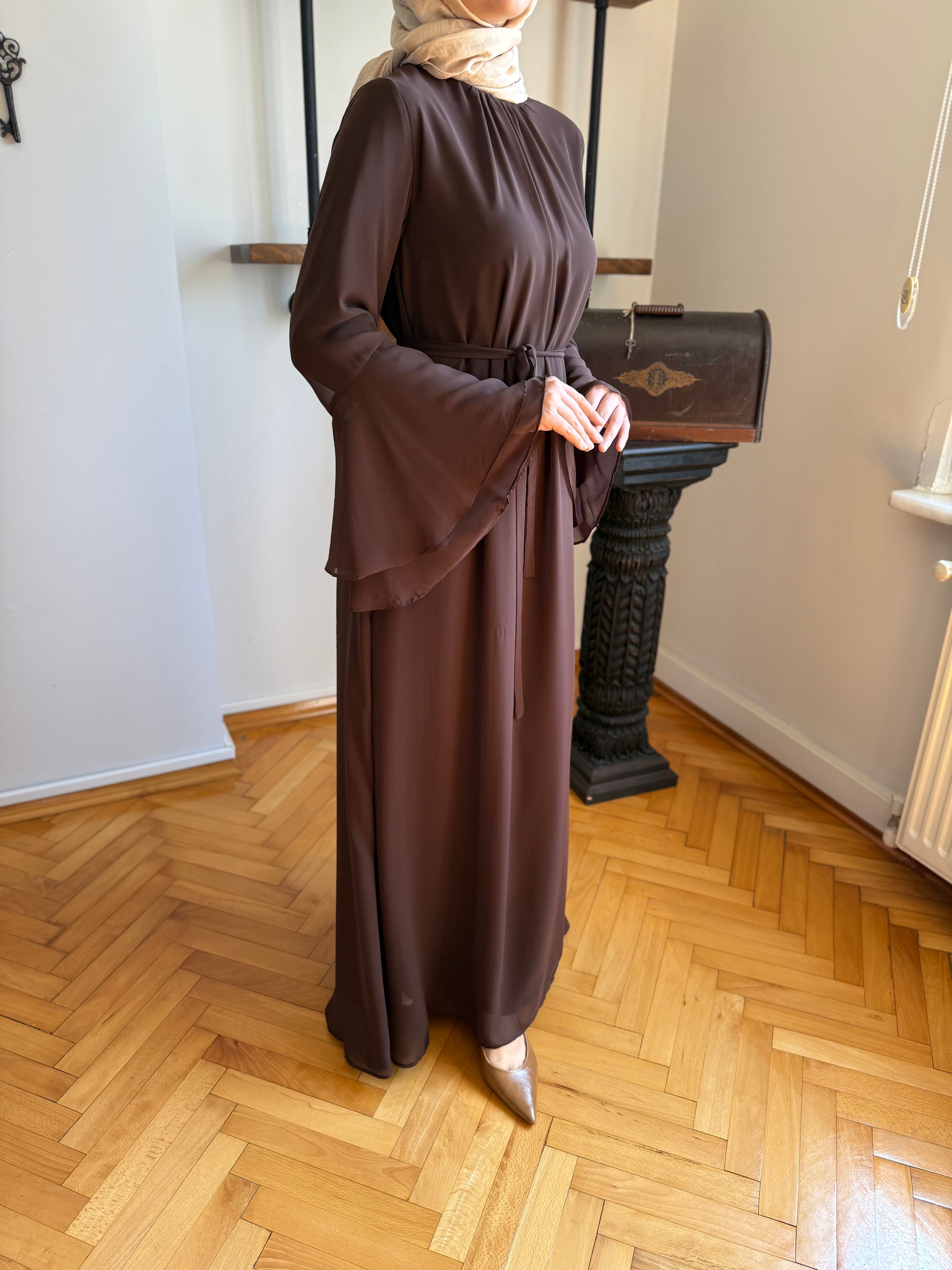 Şifon Volanlı Elbise 5088